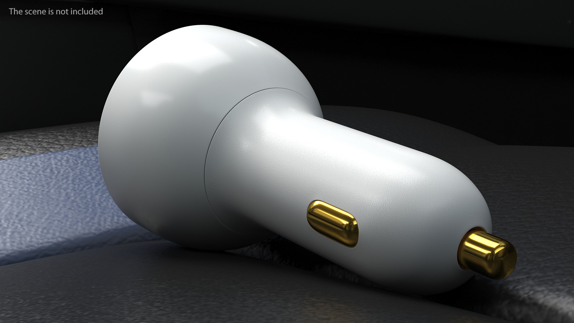 3D White USB Type C Car Charger model