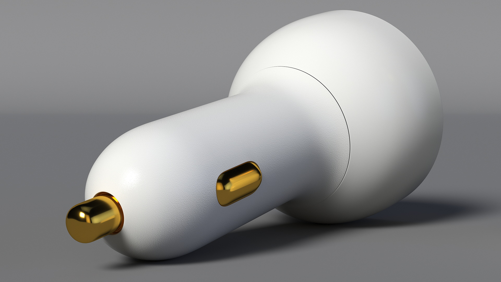 3D White USB Type C Car Charger model