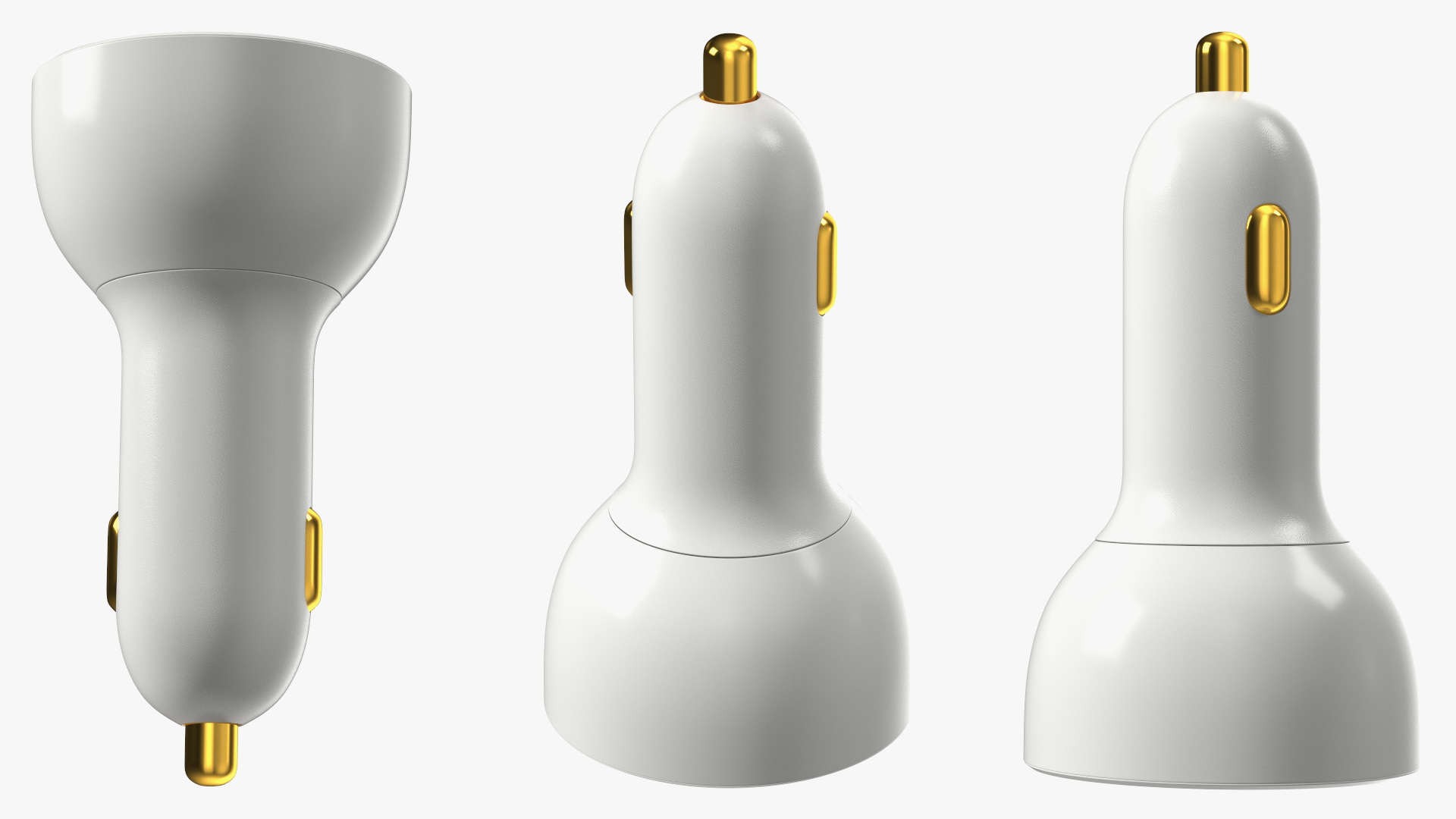 3D White USB Type C Car Charger model