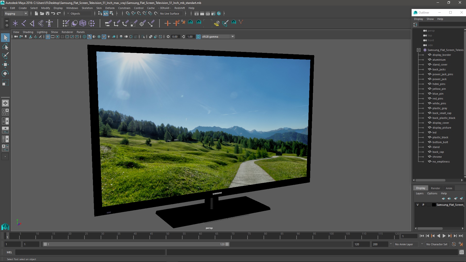 3D Samsung Flat Screen Television 51 Inch model