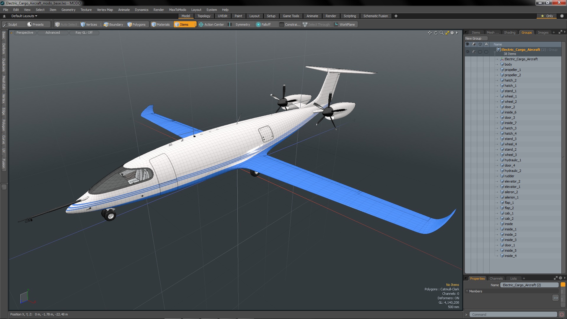 3D Electric Cargo Aircraft model