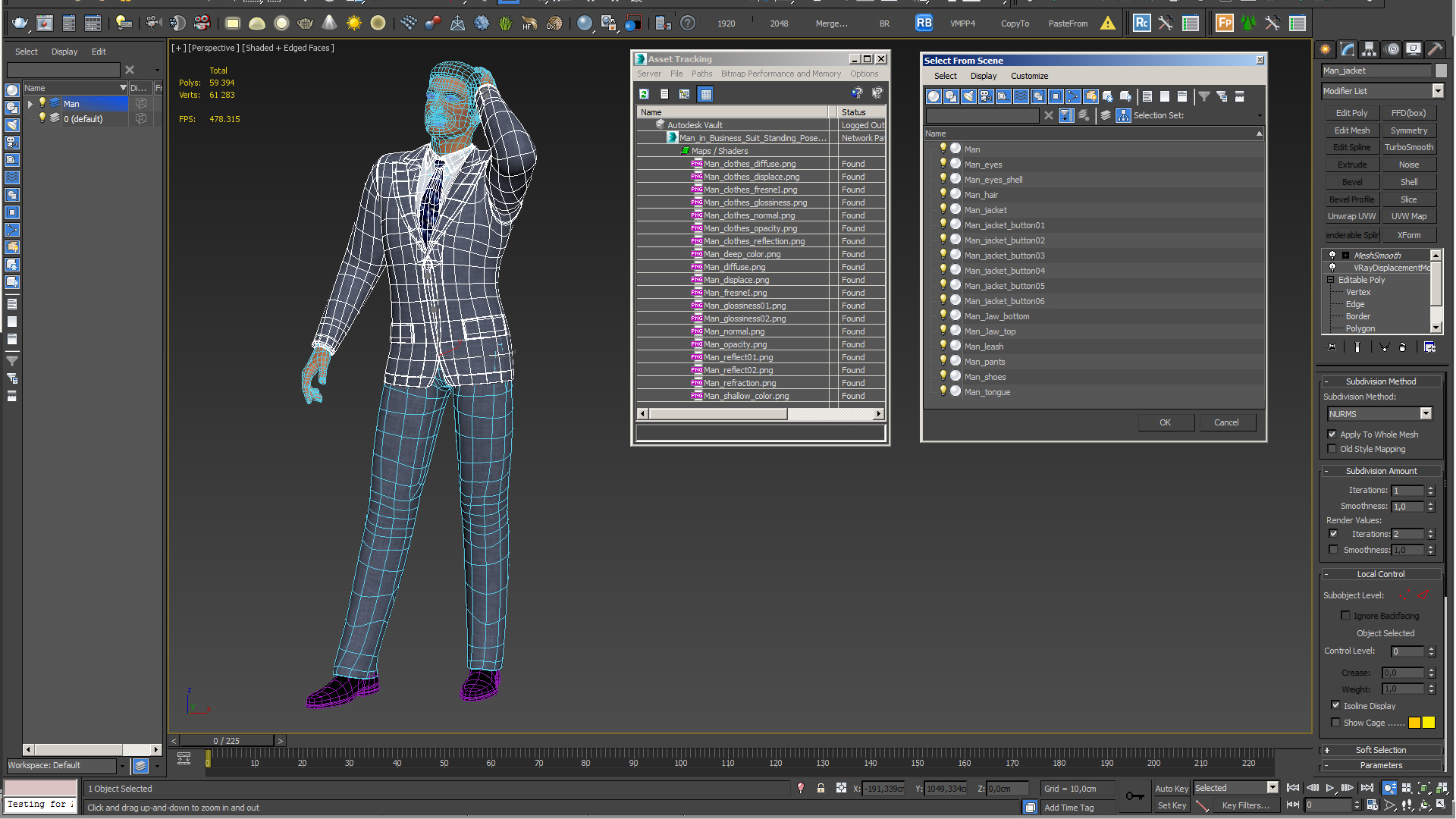 Man in Business Suit Standing Pose 3D model