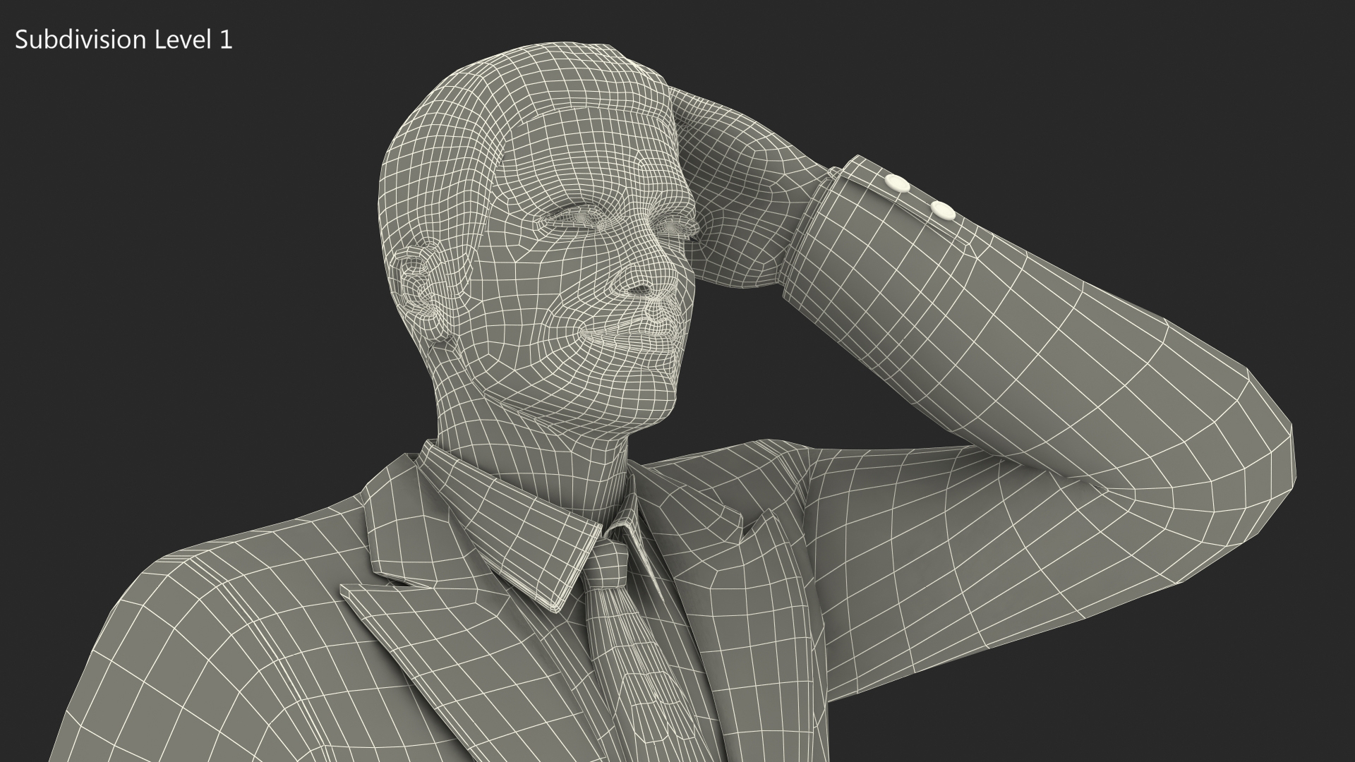 Man in Business Suit Standing Pose 3D model