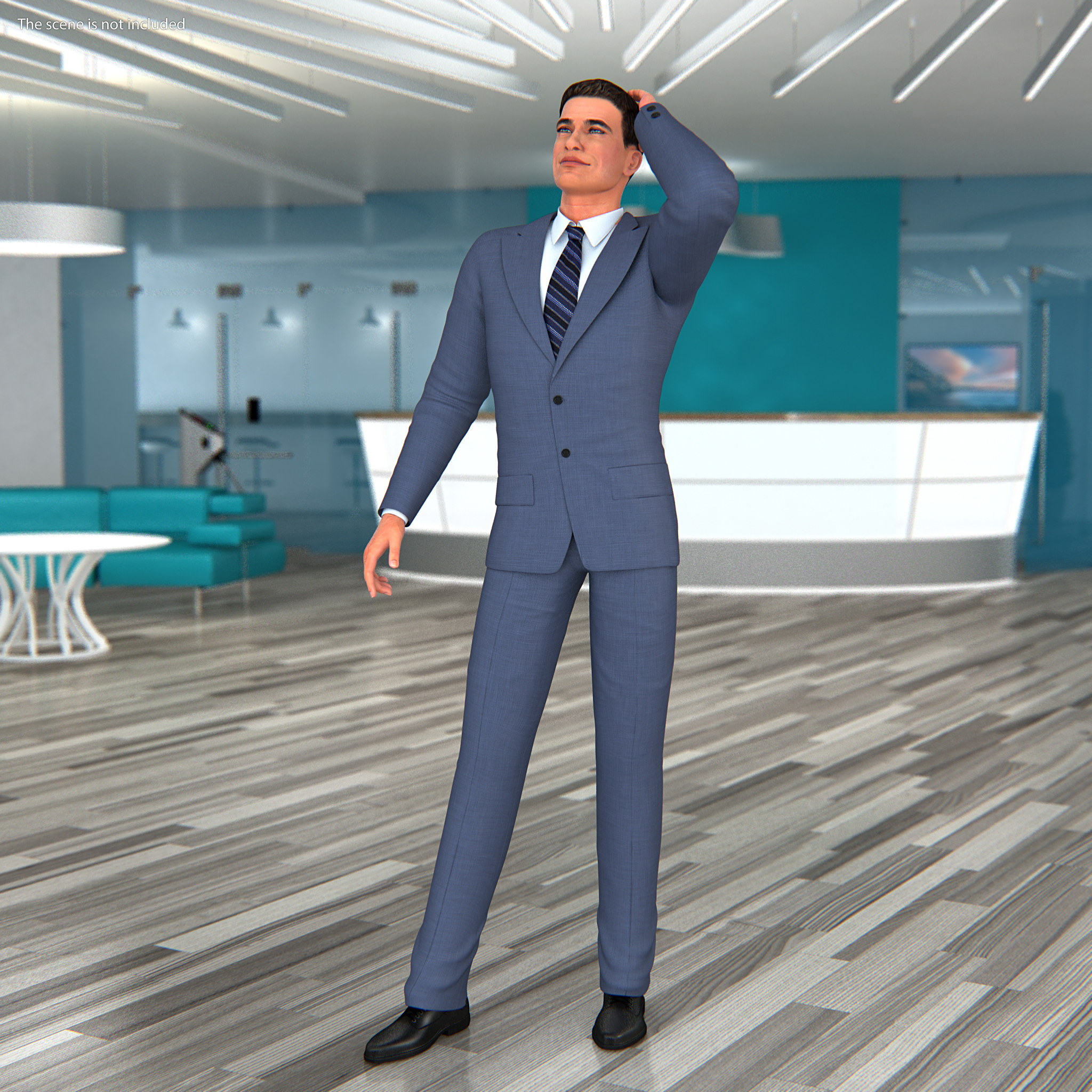 Man in Business Suit Standing Pose 3D model