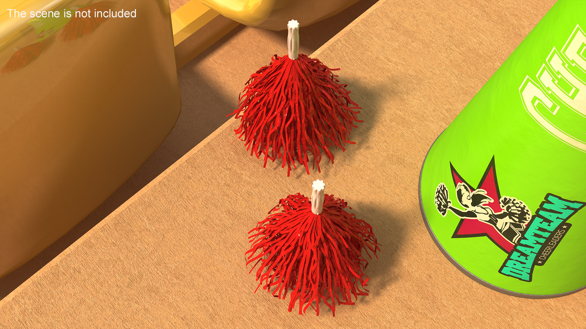 3D Pom Poms Red Color model