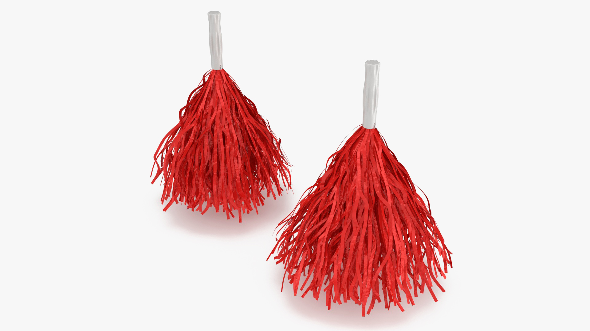3D Pom Poms Red Color model