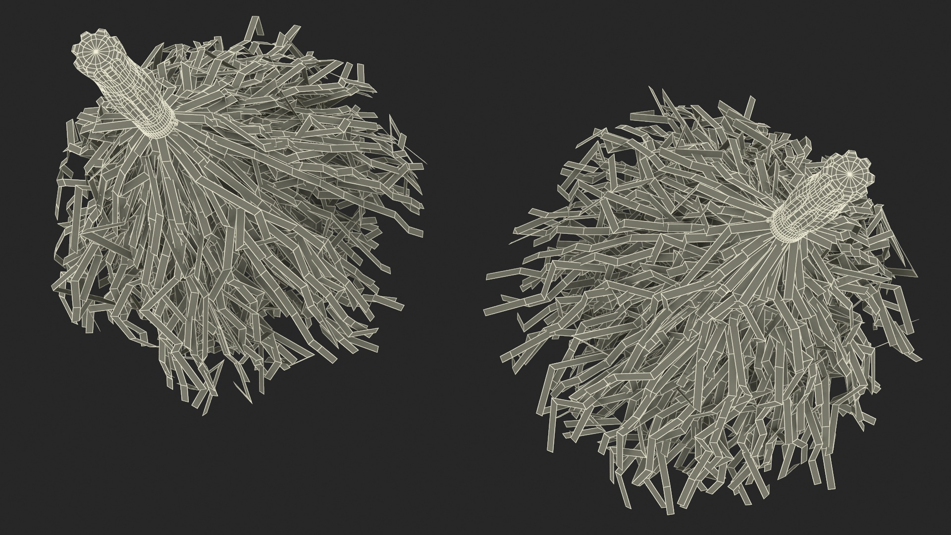 3D Pom Poms Red Color model