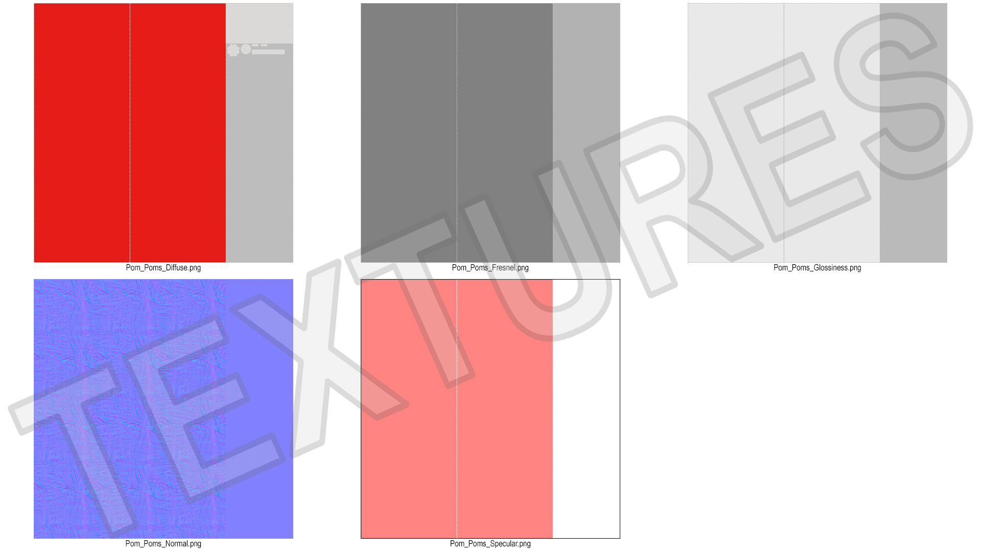 3D Pom Poms Red Color model