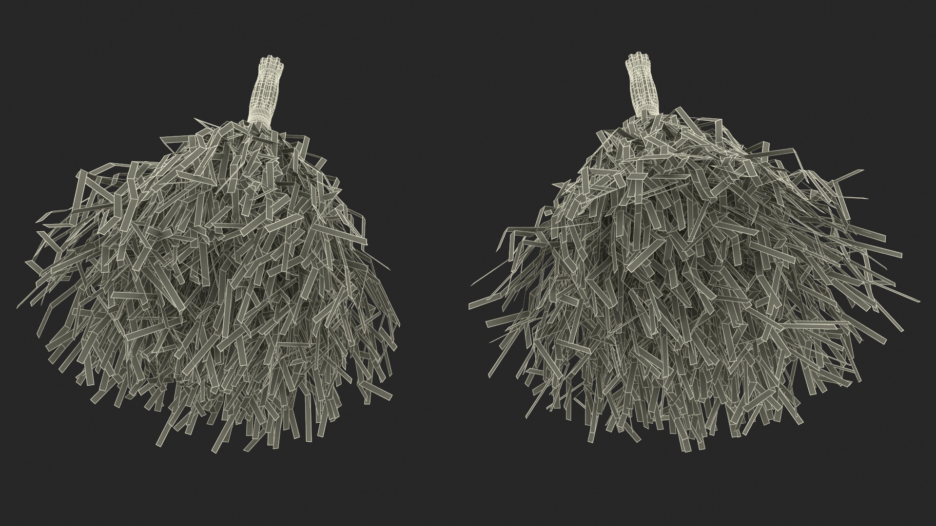 3D Pom Poms Red Color model