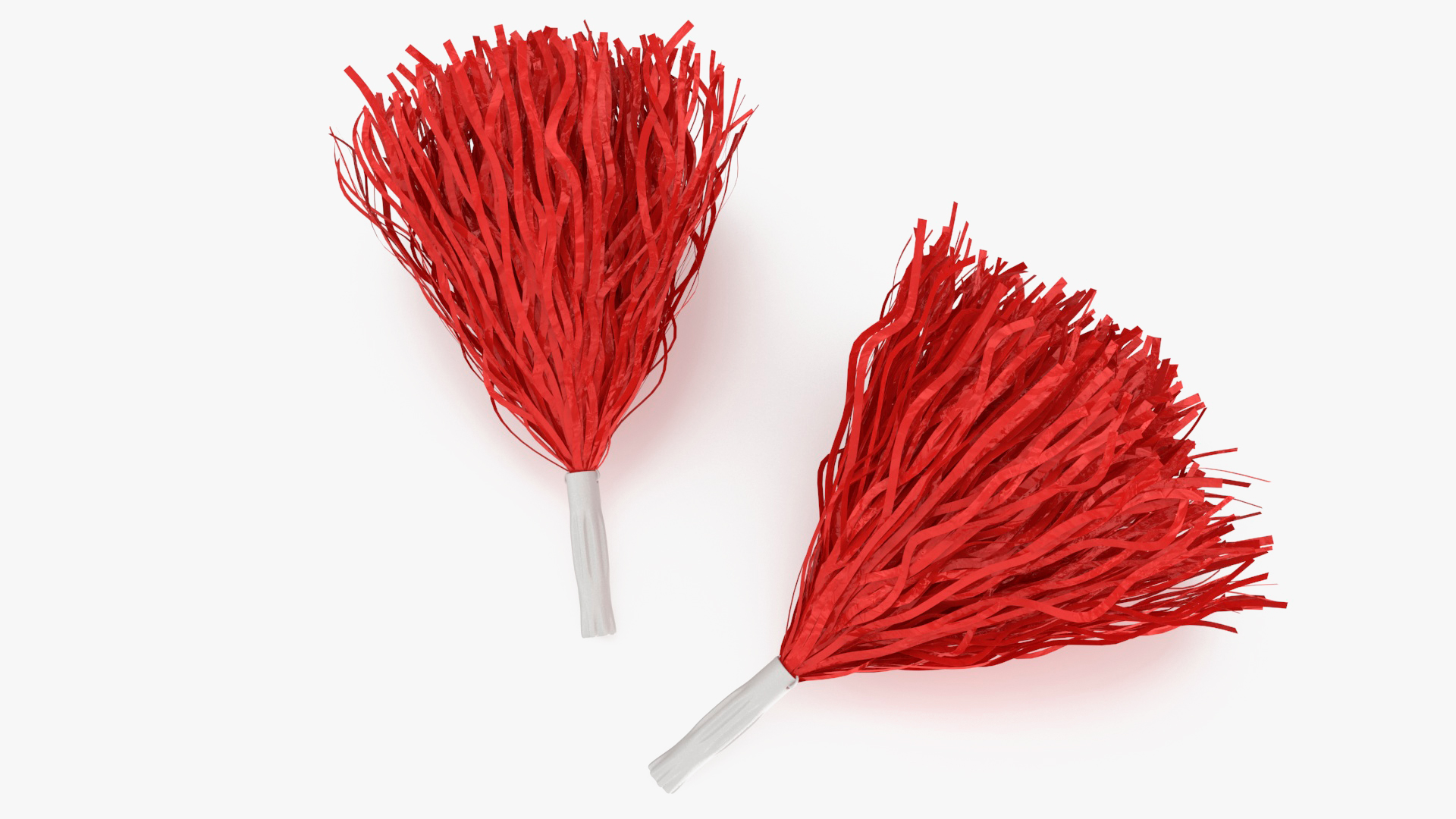 3D Pom Poms Red Color model