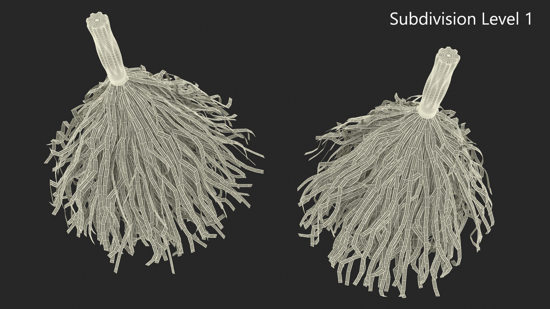 3D Pom Poms Red Color model
