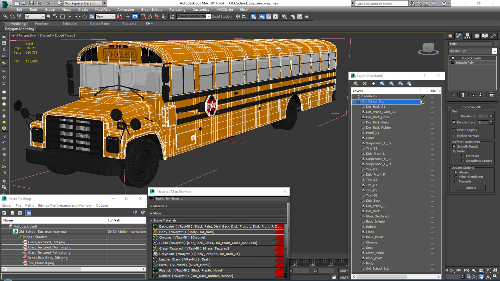 Old School Bus 3D model