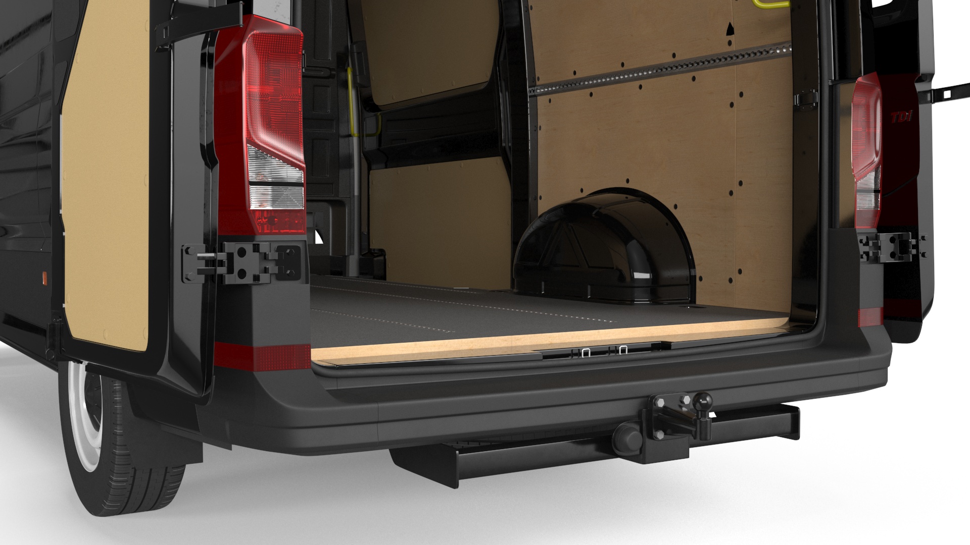 3D Volkswagen Crafter Van 2024 Black Color Rigged