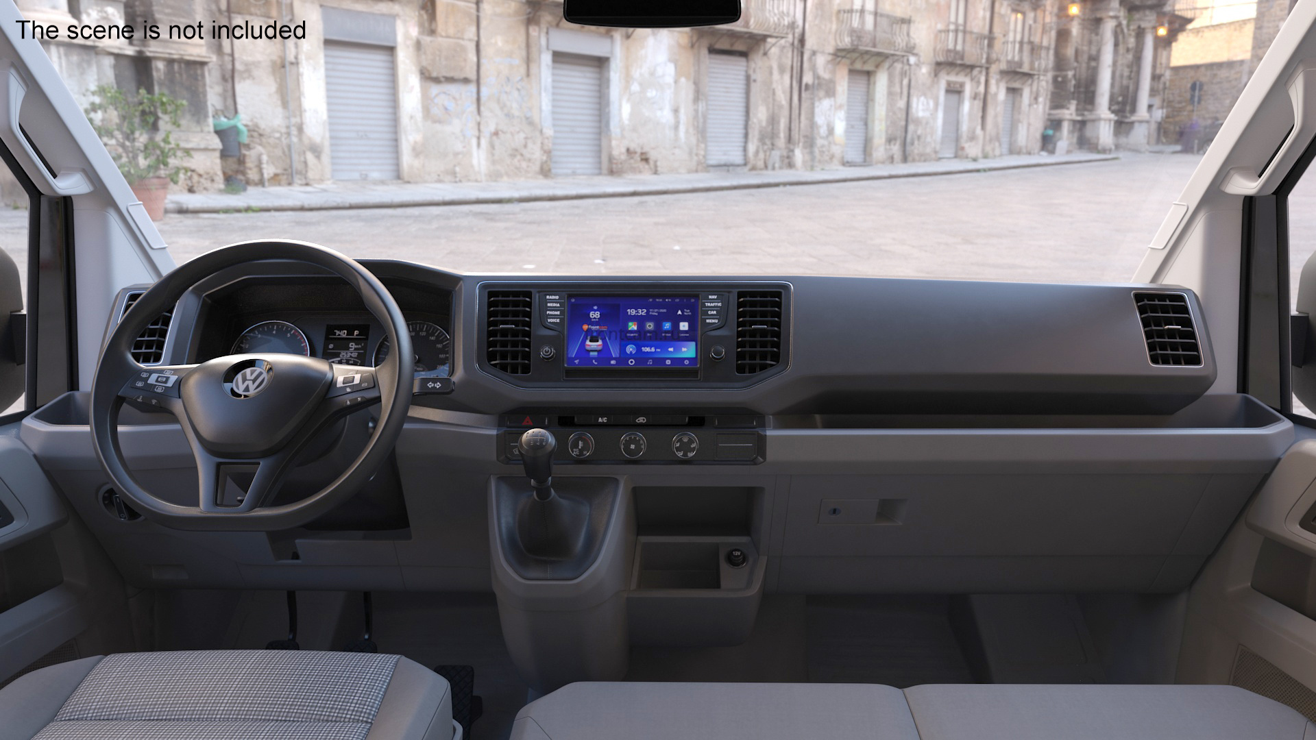 3D Volkswagen Crafter Van 2024 Black Color Rigged