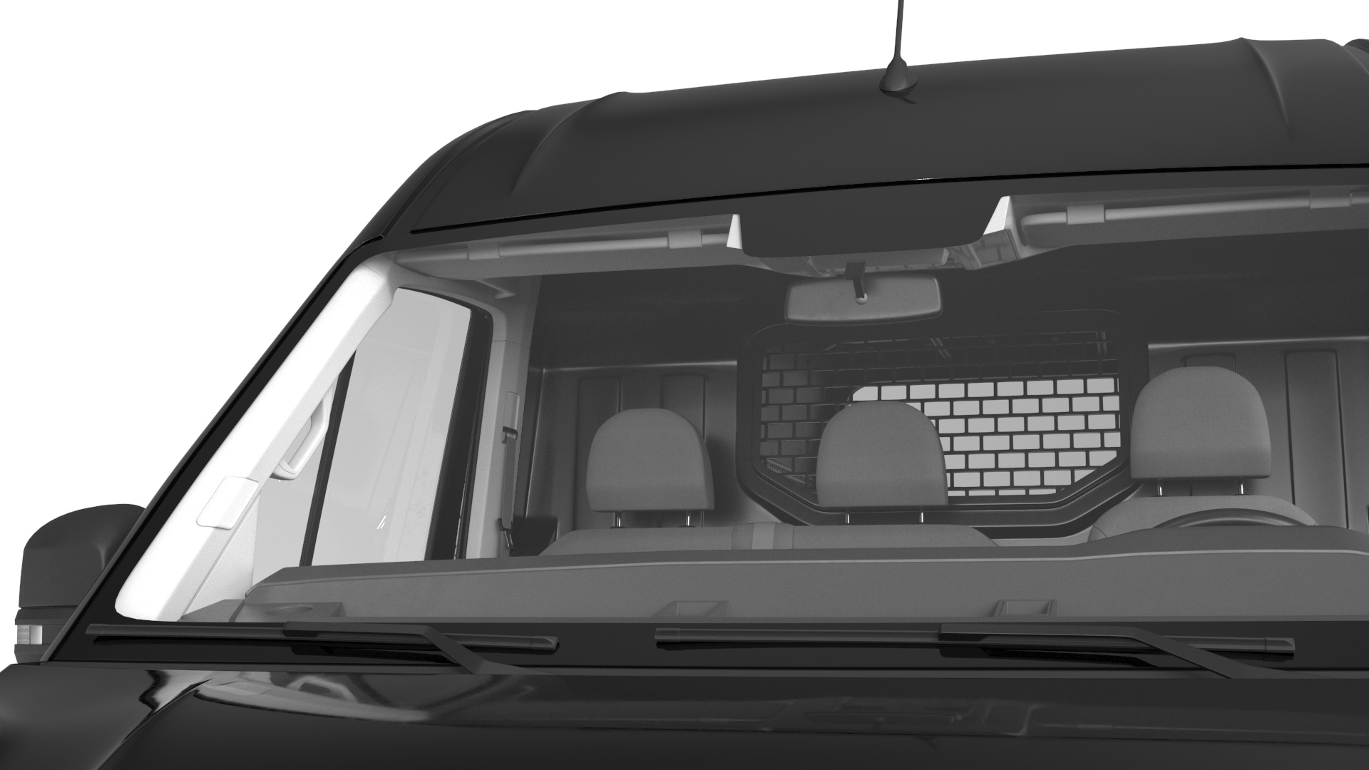 3D Volkswagen Crafter Van 2024 Black Color Rigged