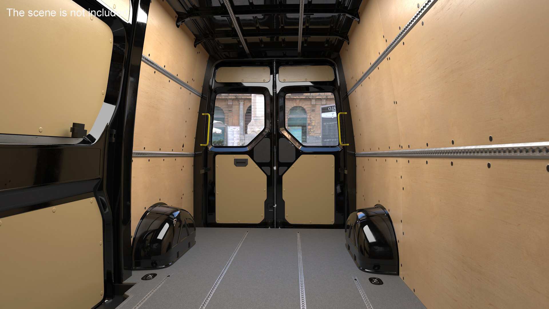 3D Volkswagen Crafter Van 2024 Black Color Rigged