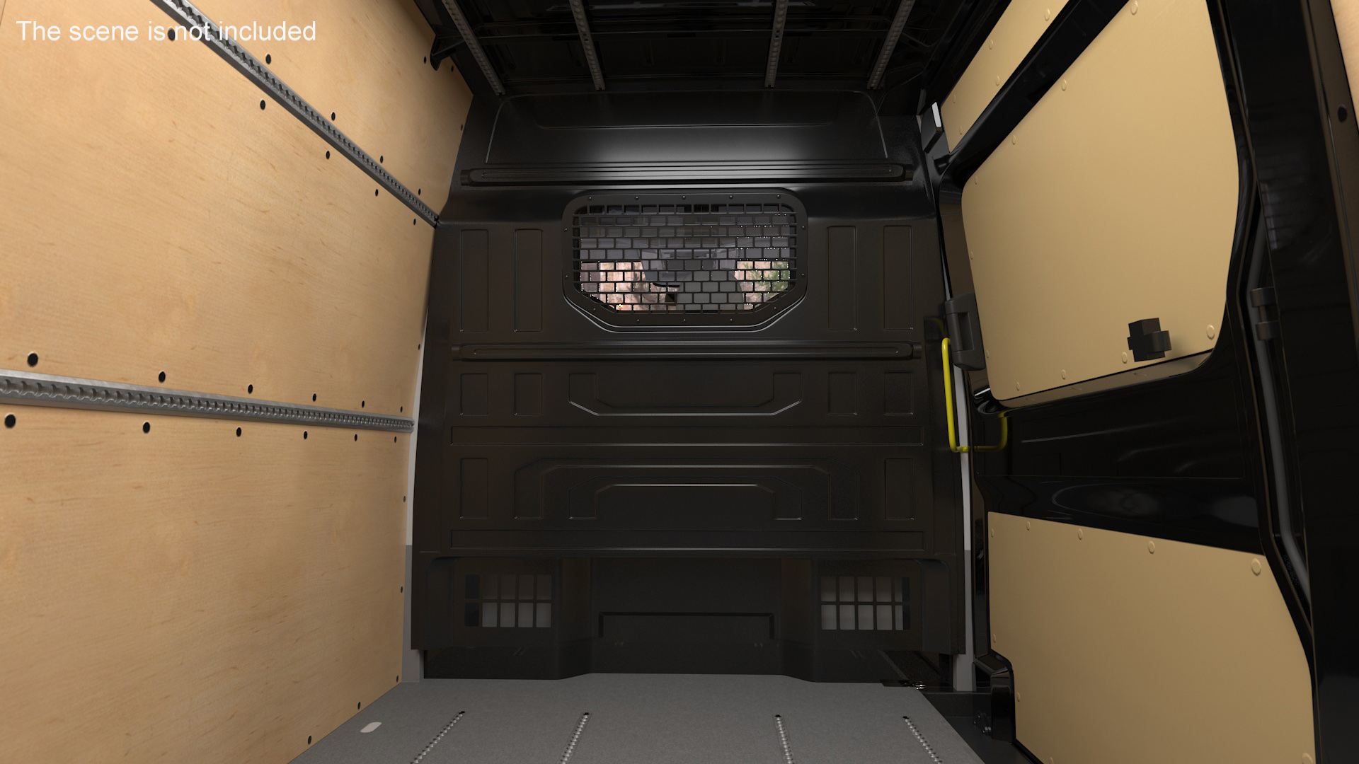 3D Volkswagen Crafter Van 2024 Black Color Rigged