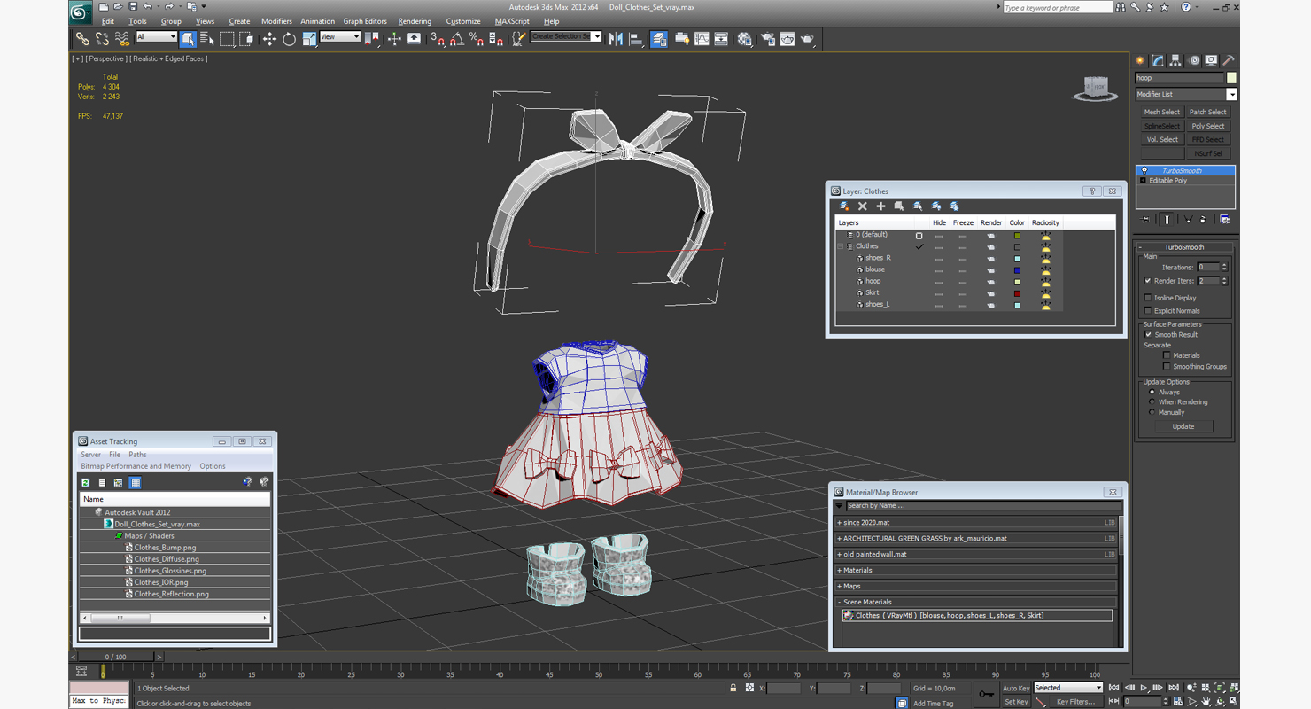 3D Doll Clothes Set
