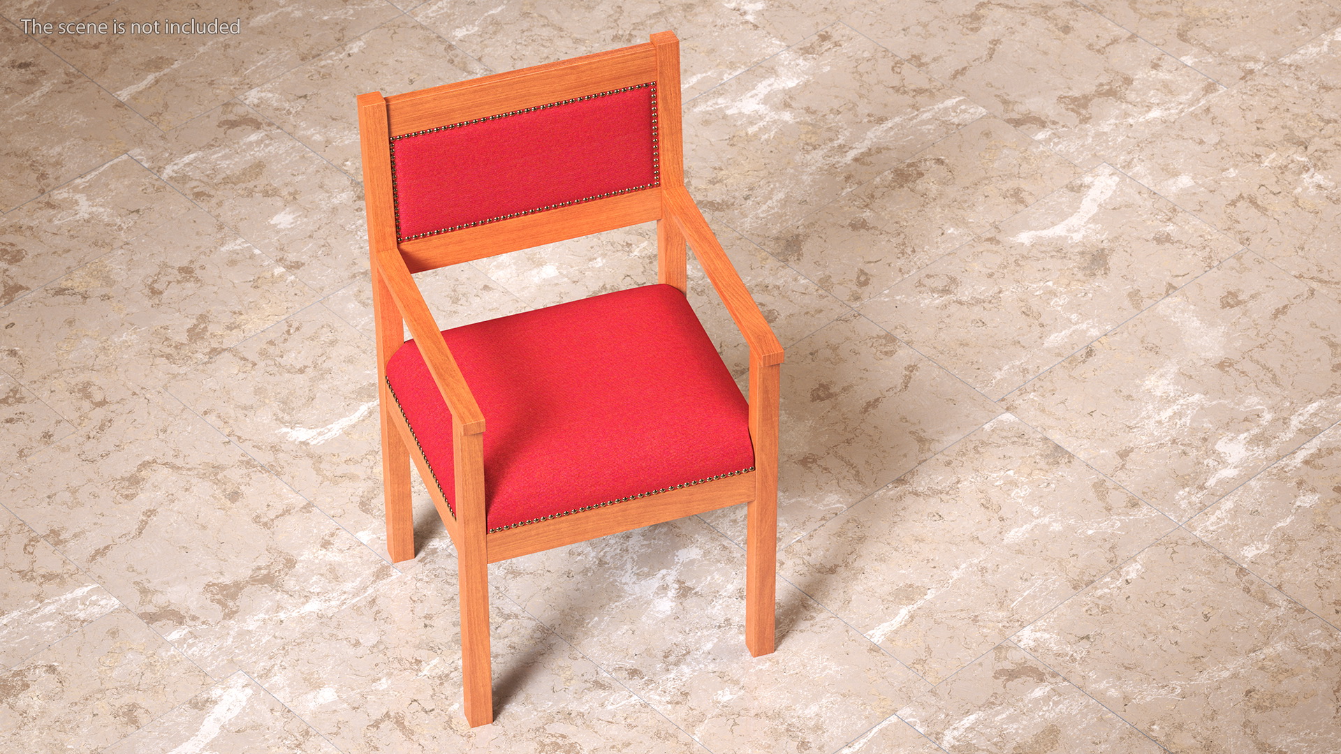 Church Wooden Armchair 3D