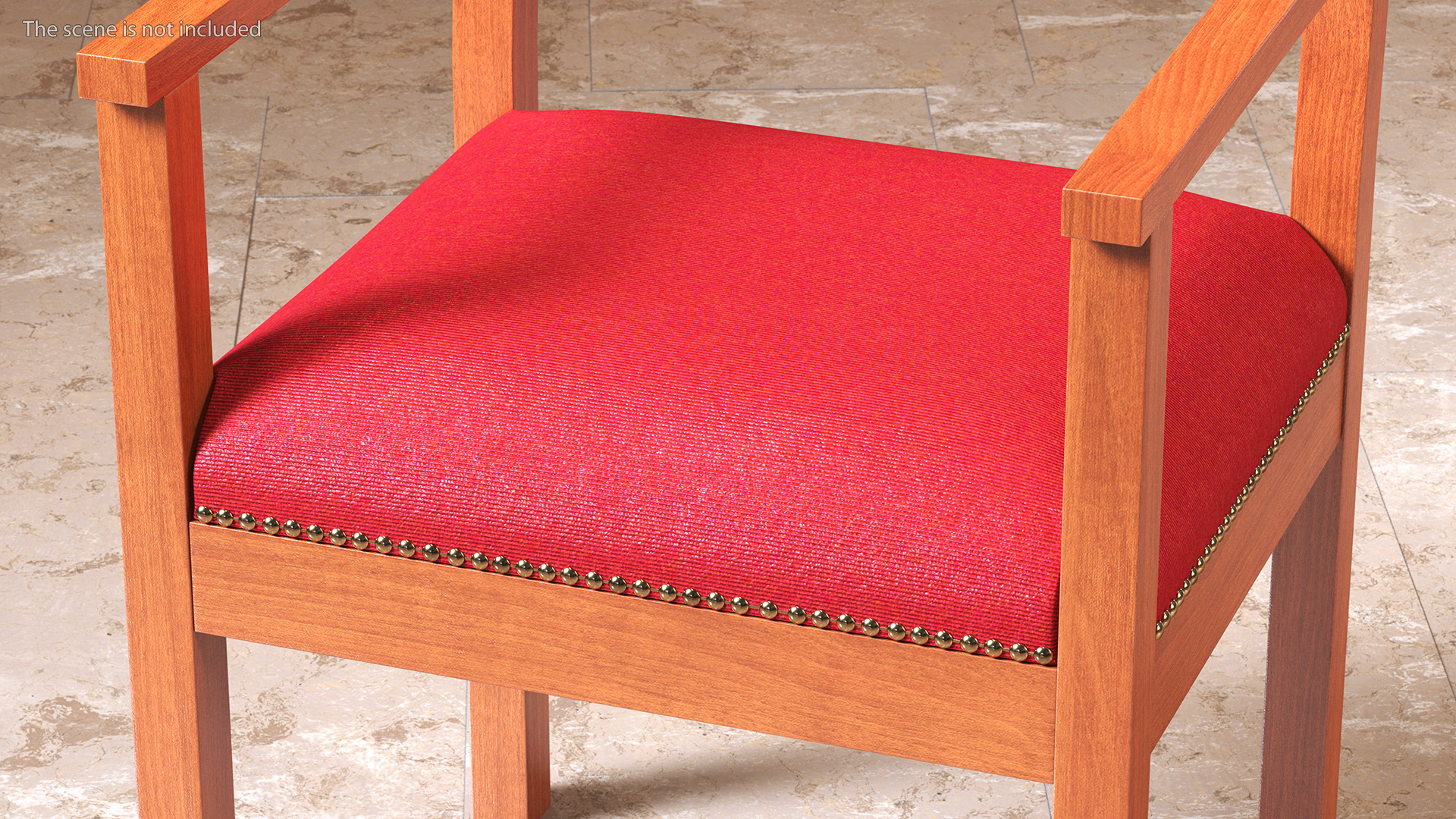 Church Wooden Armchair 3D