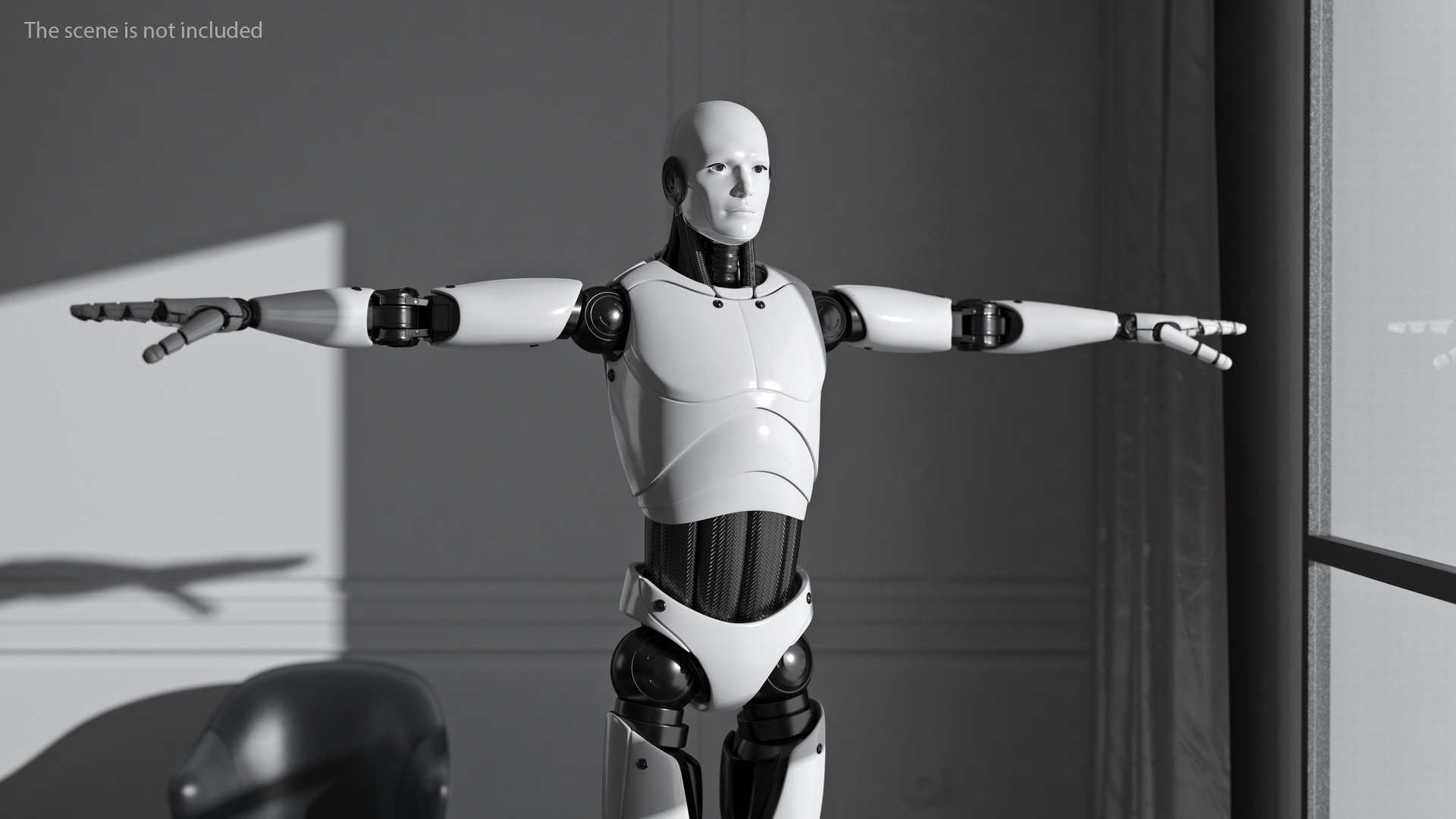 3D Cyborg Male T-pose model
