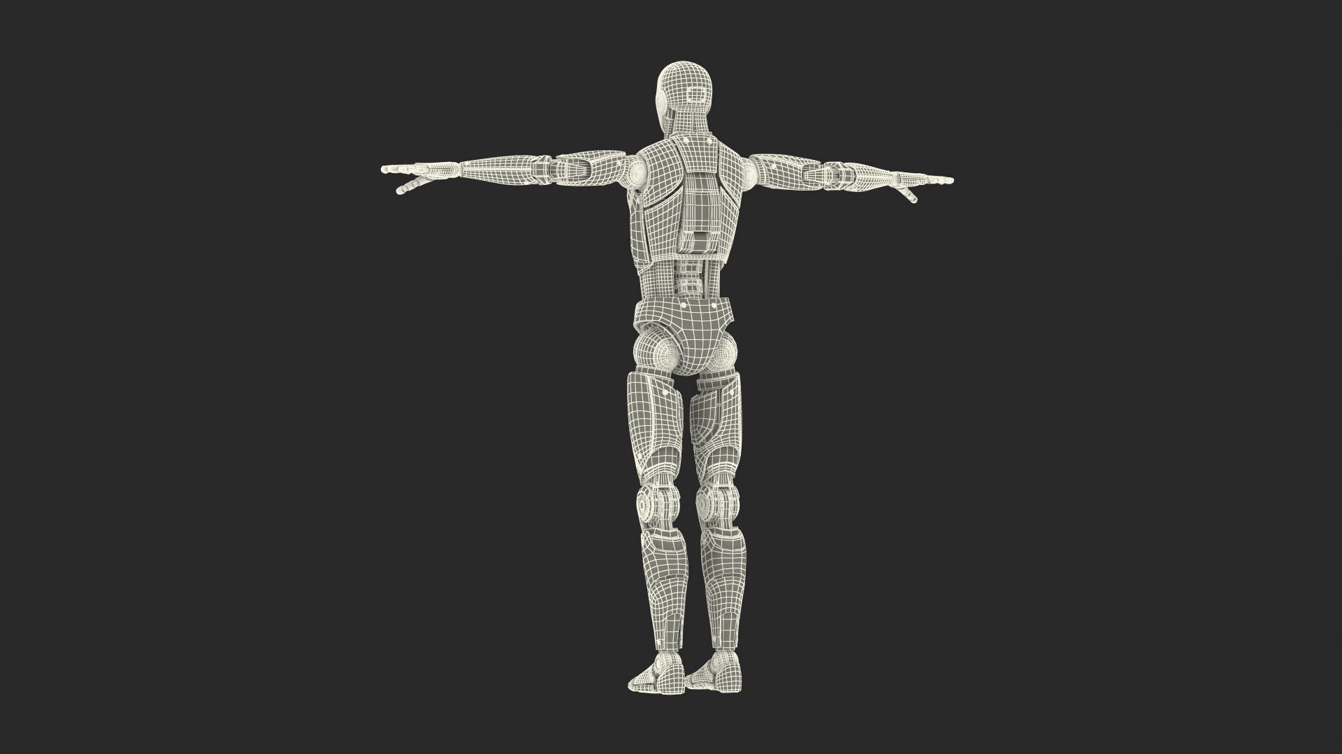 3D Cyborg Male T-pose model