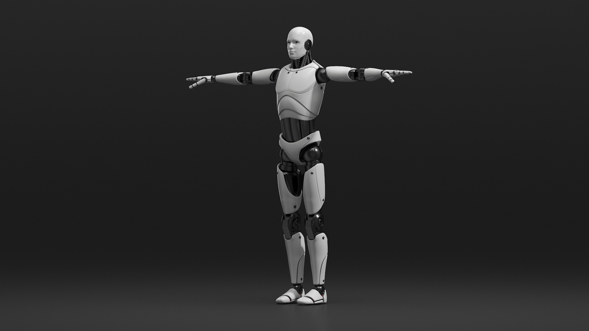 3D Cyborg Male T-pose model