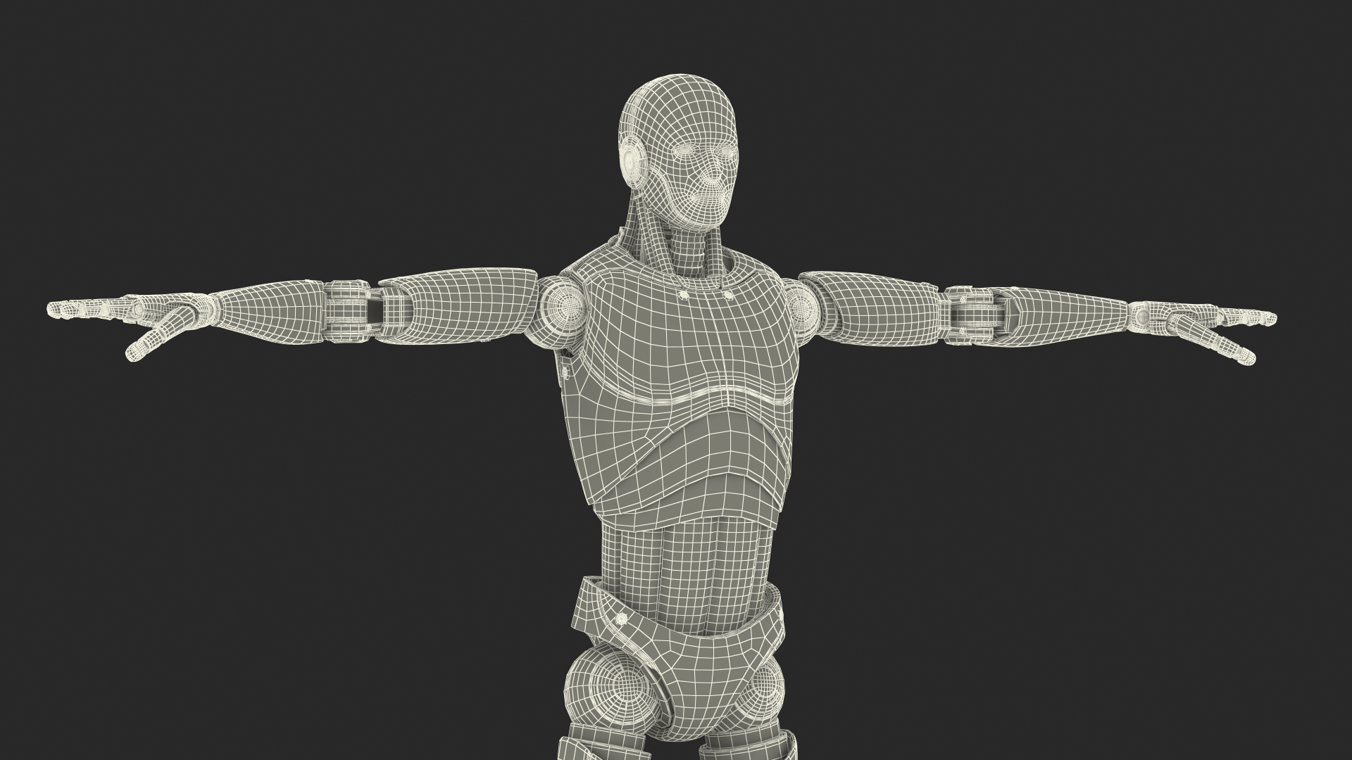 3D Cyborg Male T-pose model