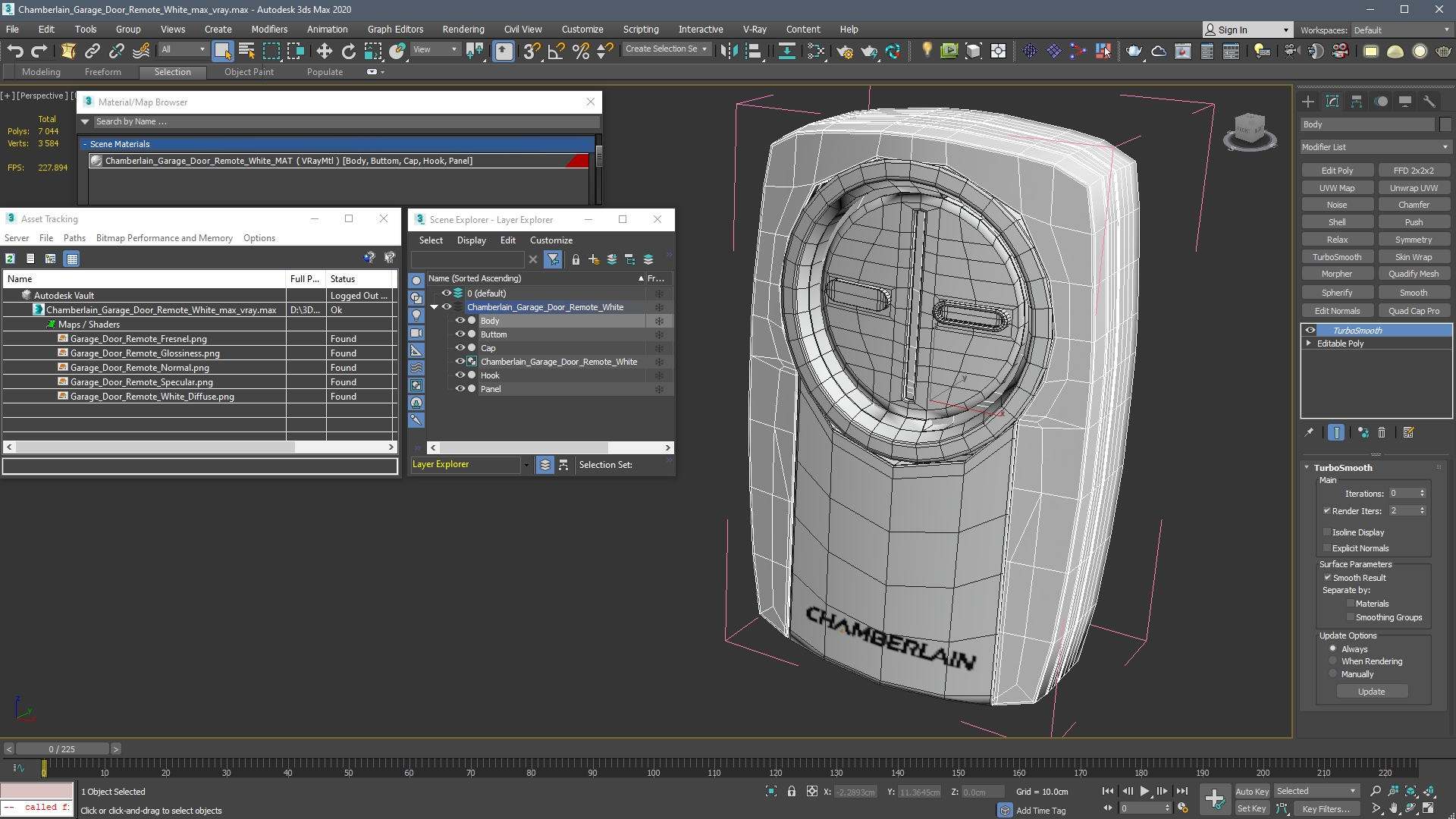 3D Garage Door Remote Gray model