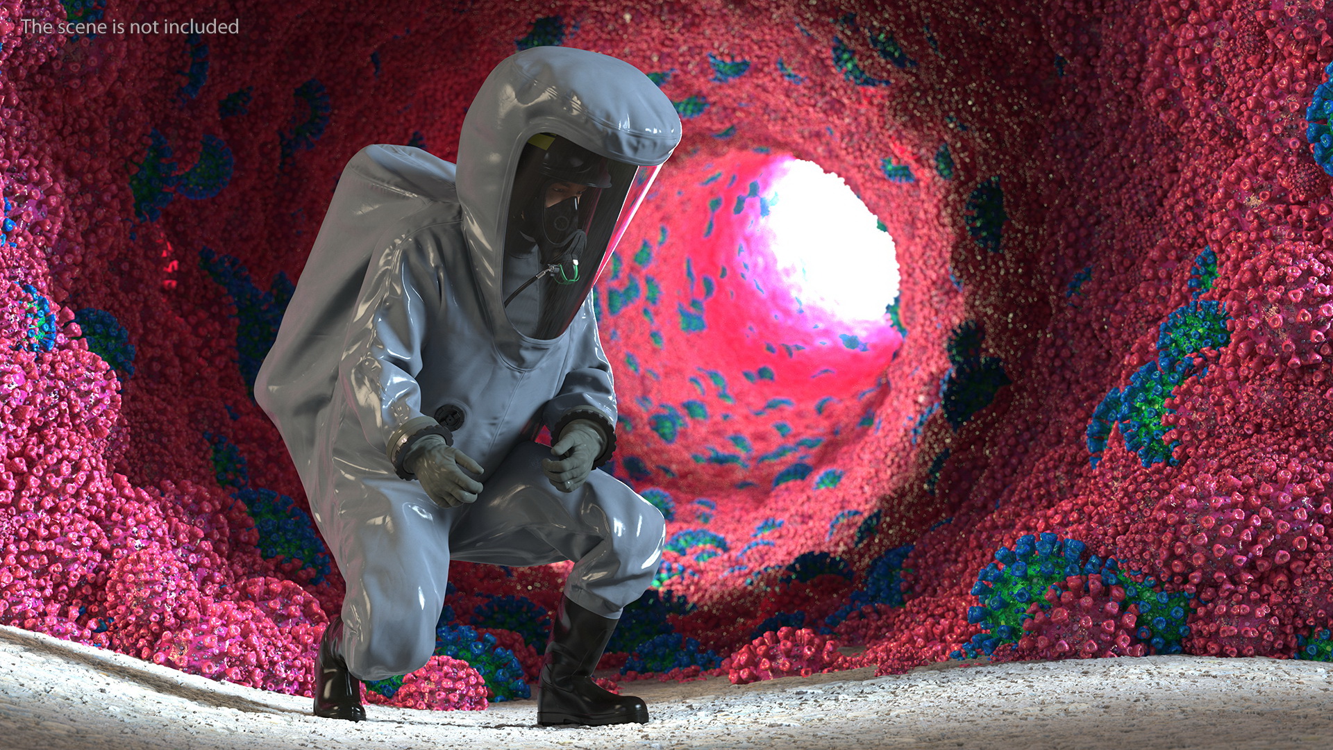 3D Fully Encapsulating Chemical Protection Suit Rigged