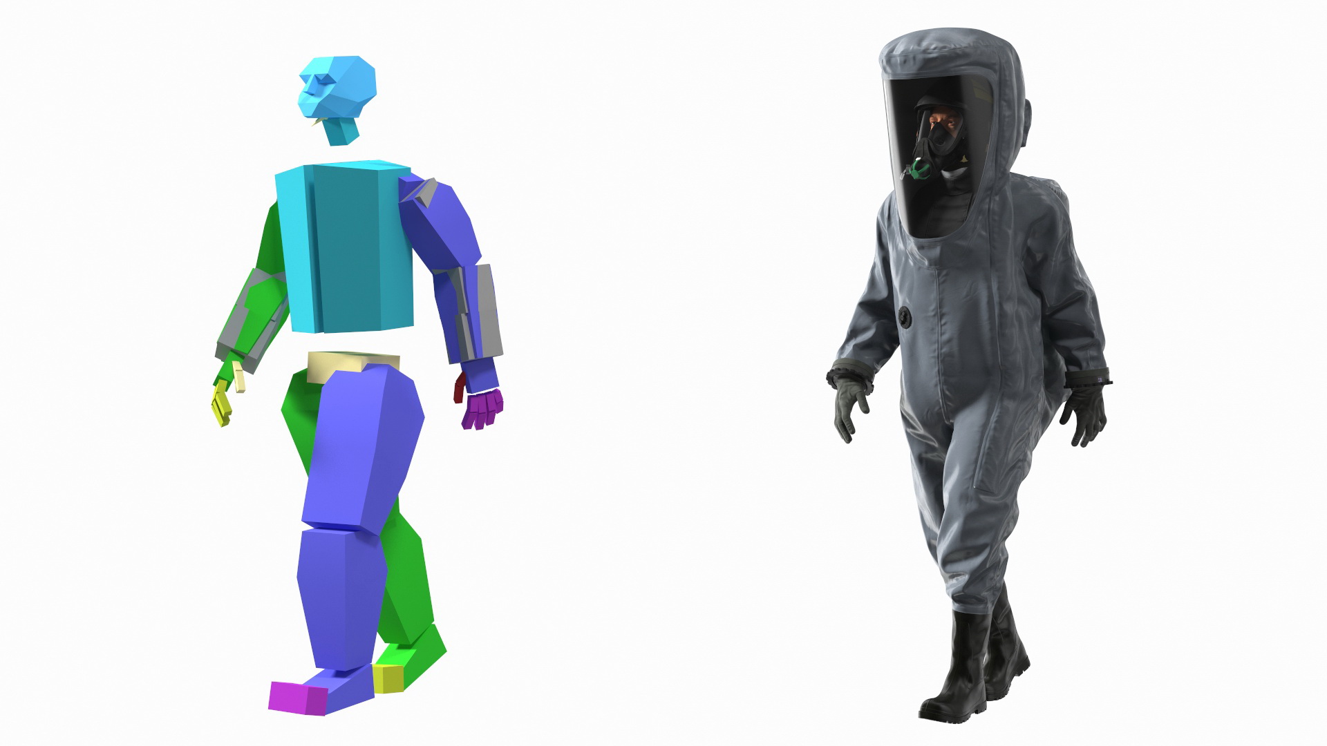 3D Fully Encapsulating Chemical Protection Suit Rigged