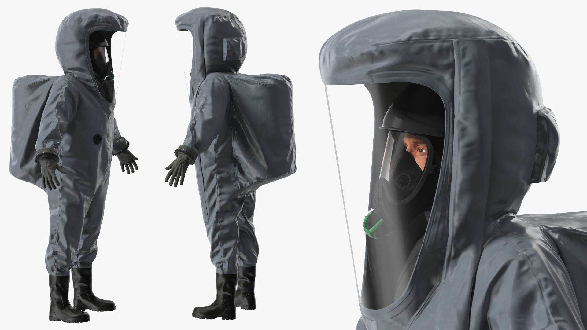 3D Fully Encapsulating Chemical Protection Suit Rigged