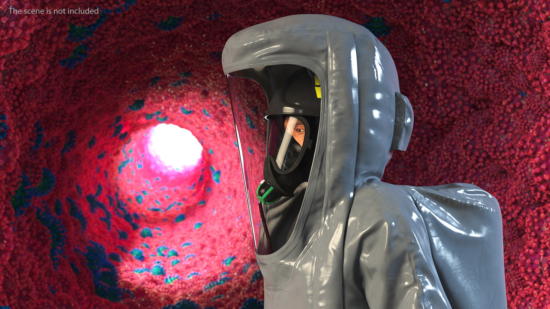 3D Fully Encapsulating Chemical Protection Suit Rigged