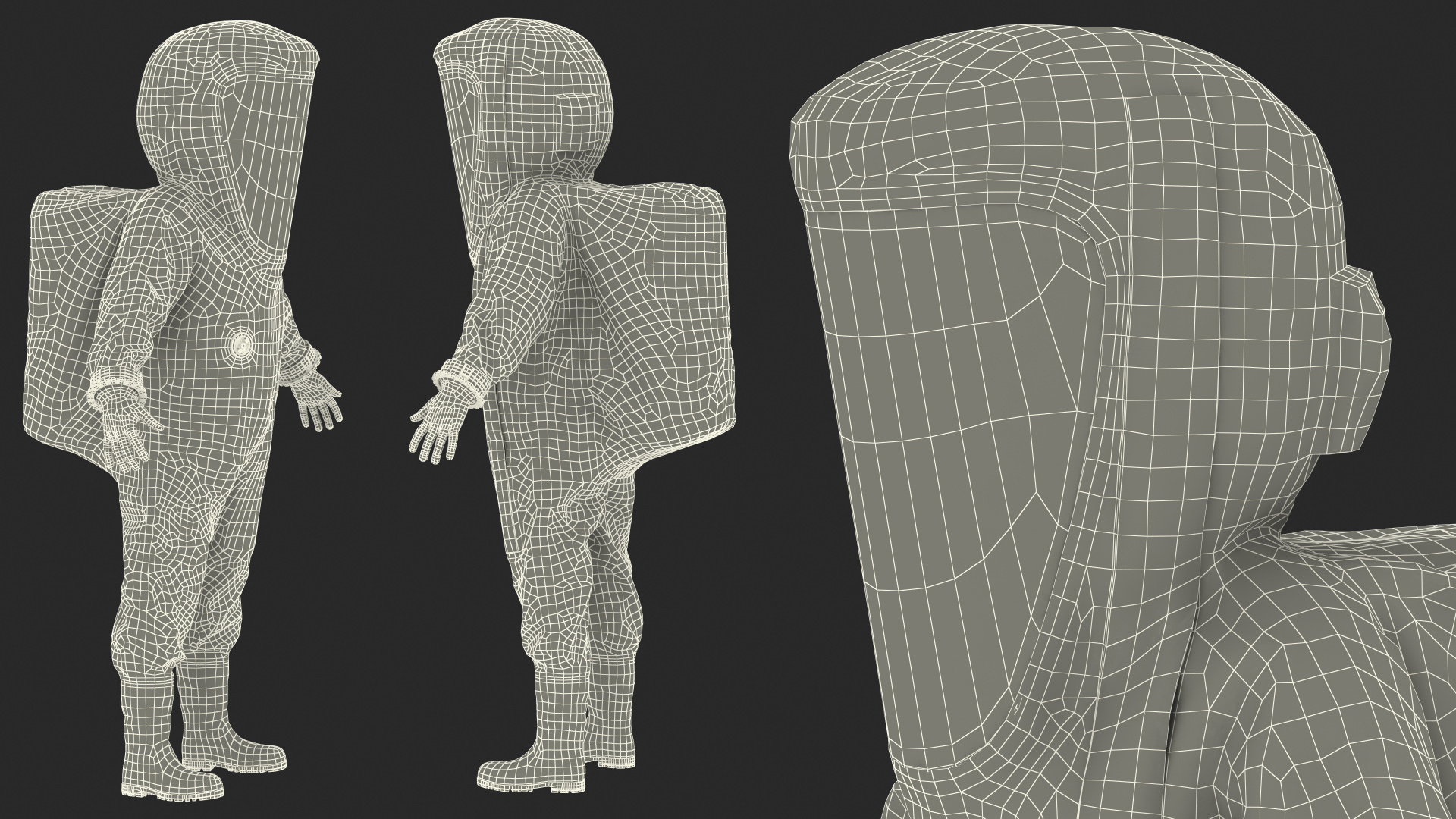 3D Fully Encapsulating Chemical Protection Suit Rigged