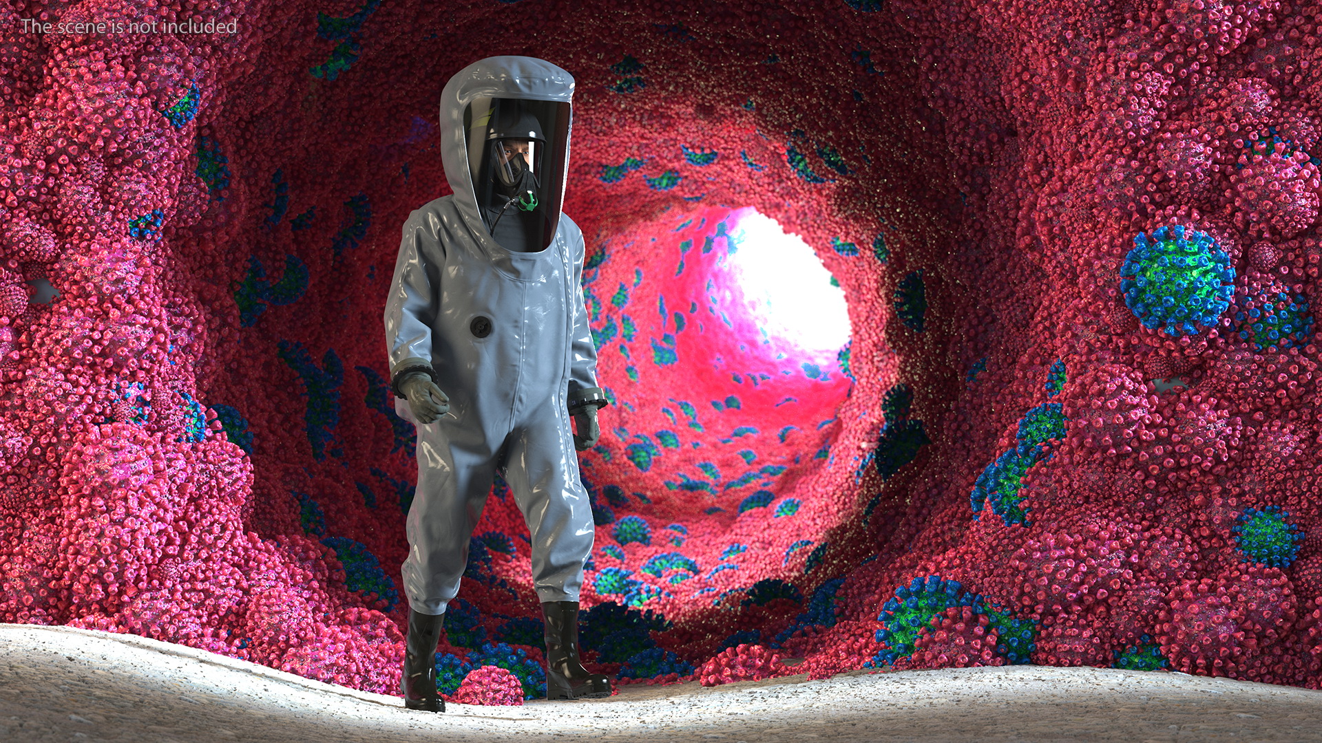3D Fully Encapsulating Chemical Protection Suit Rigged