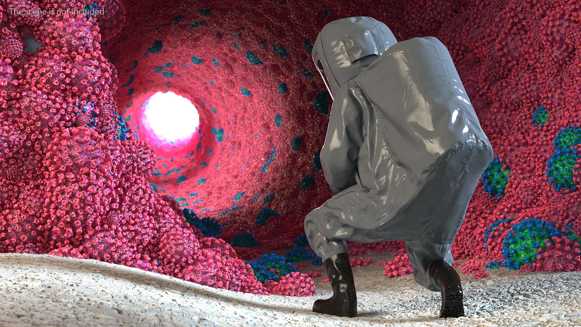 3D Fully Encapsulating Chemical Protection Suit Rigged