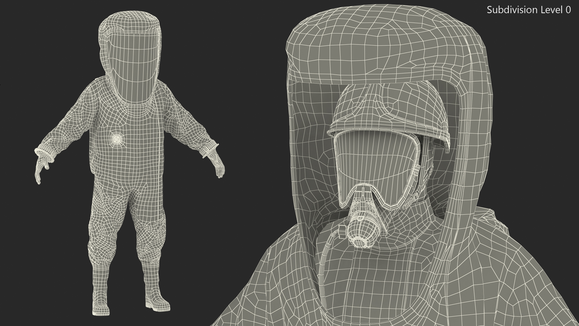 3D Fully Encapsulating Chemical Protection Suit Rigged