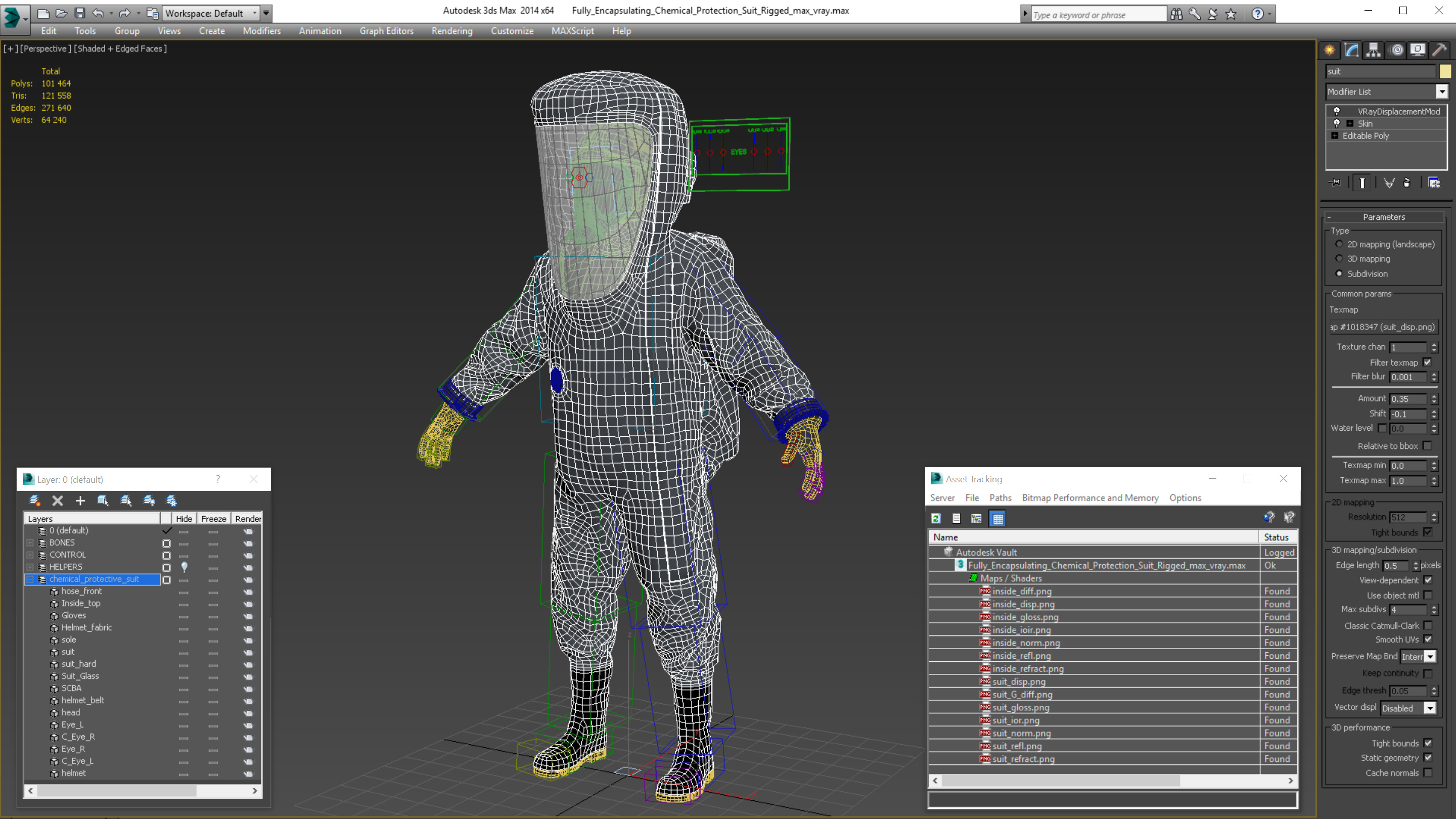 3D Fully Encapsulating Chemical Protection Suit Rigged