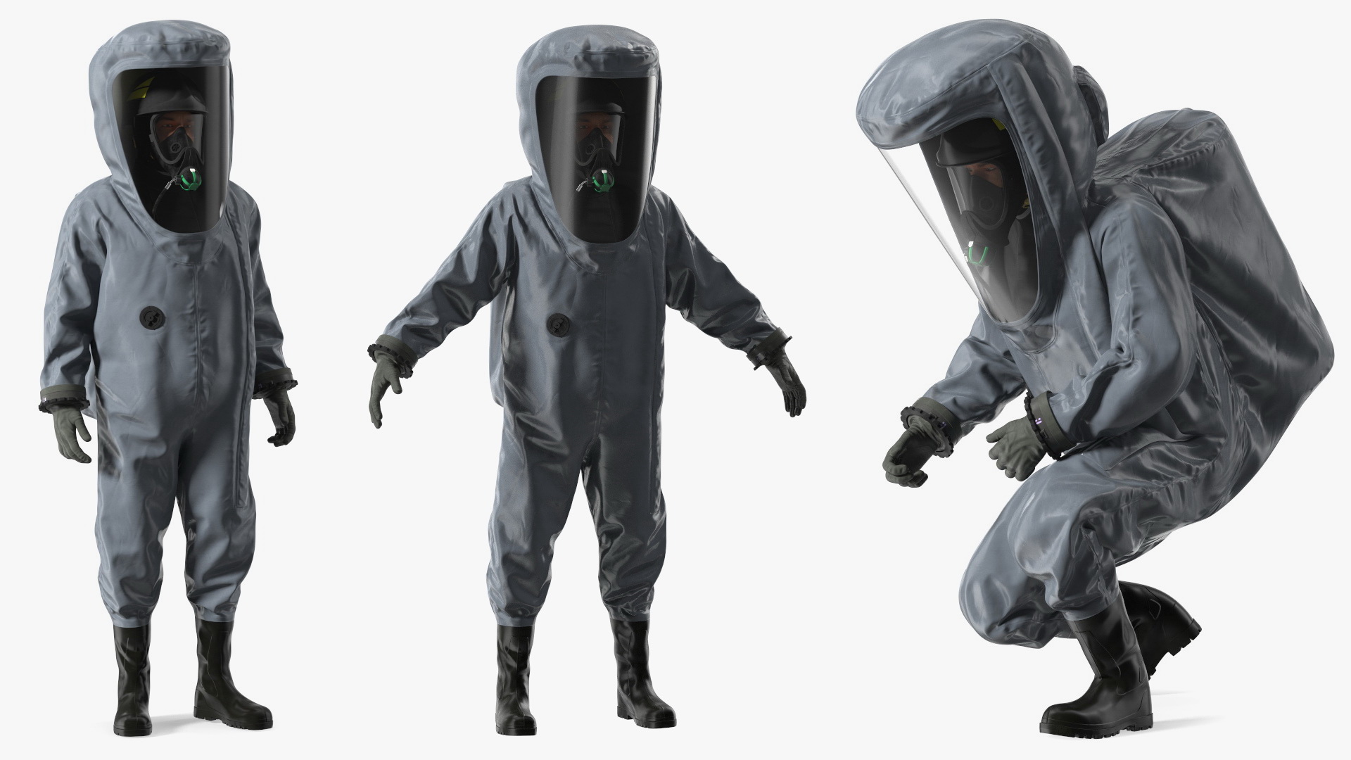 3D Fully Encapsulating Chemical Protection Suit Rigged