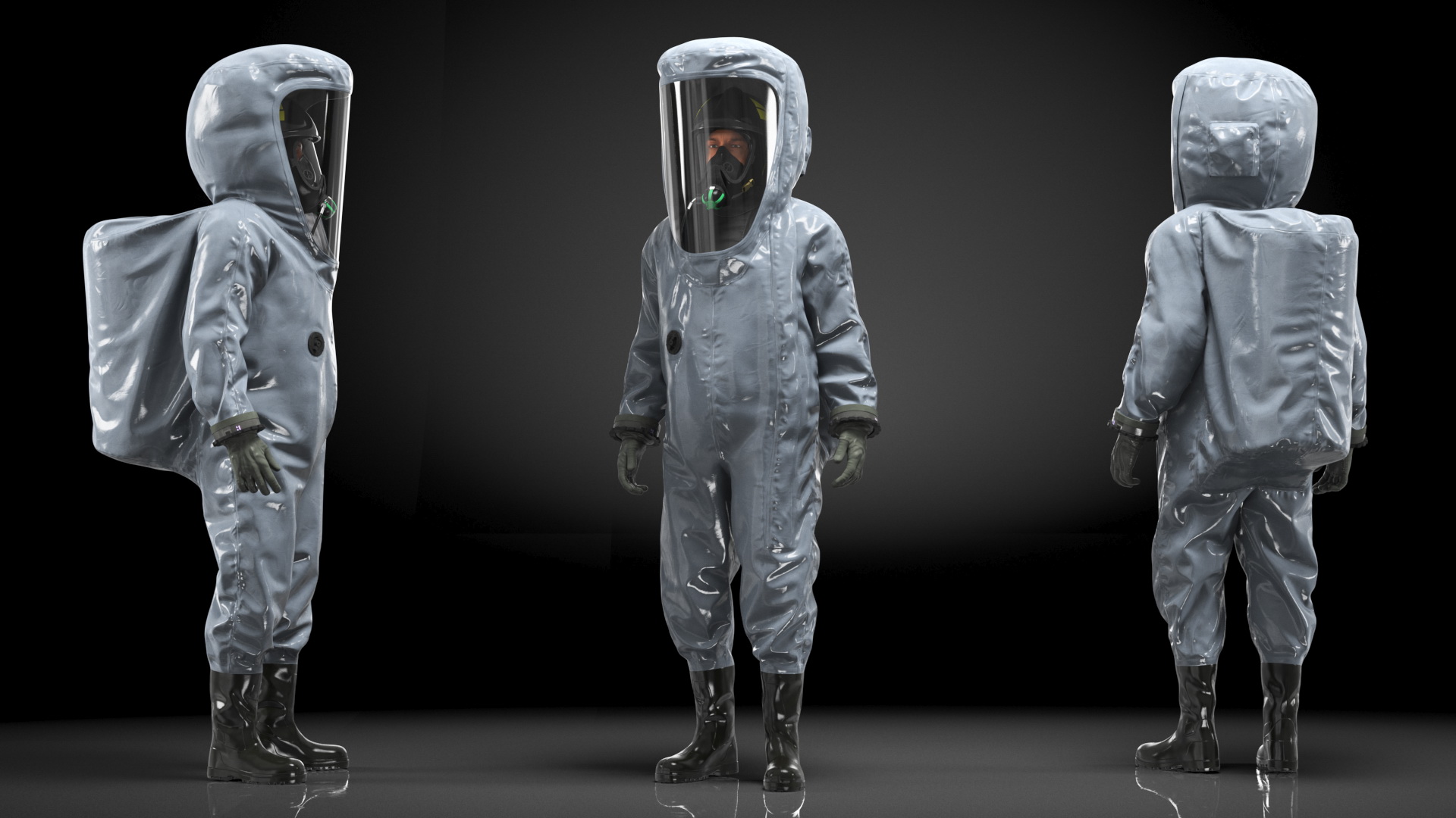 3D Fully Encapsulating Chemical Protection Suit Rigged