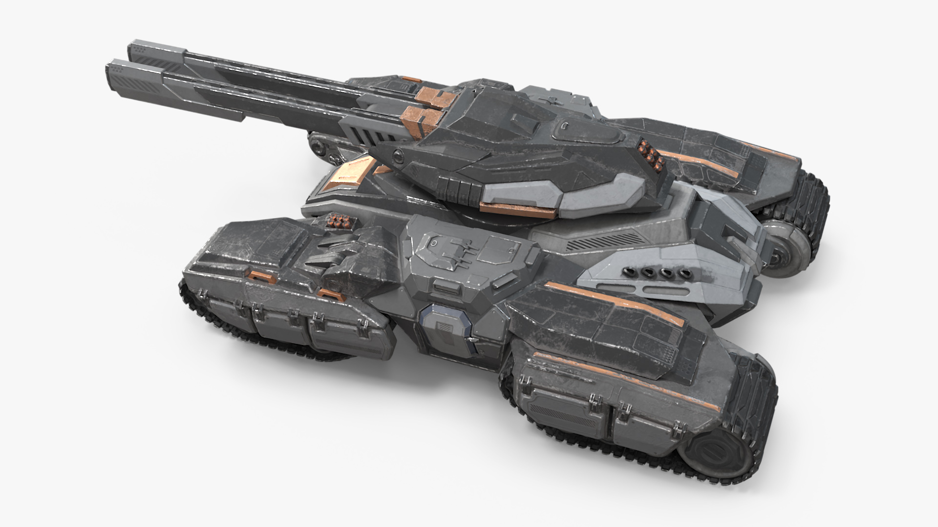 3D Futuristic Armored Tank Vehicle Rigged model