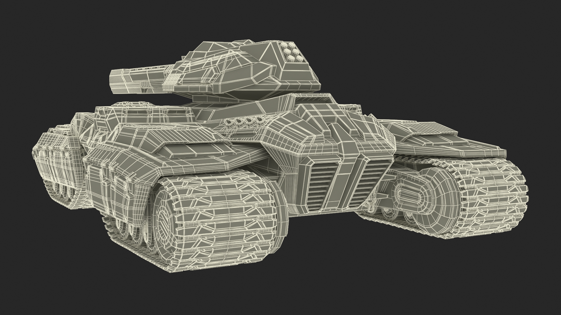 3D Futuristic Armored Tank Vehicle Rigged model