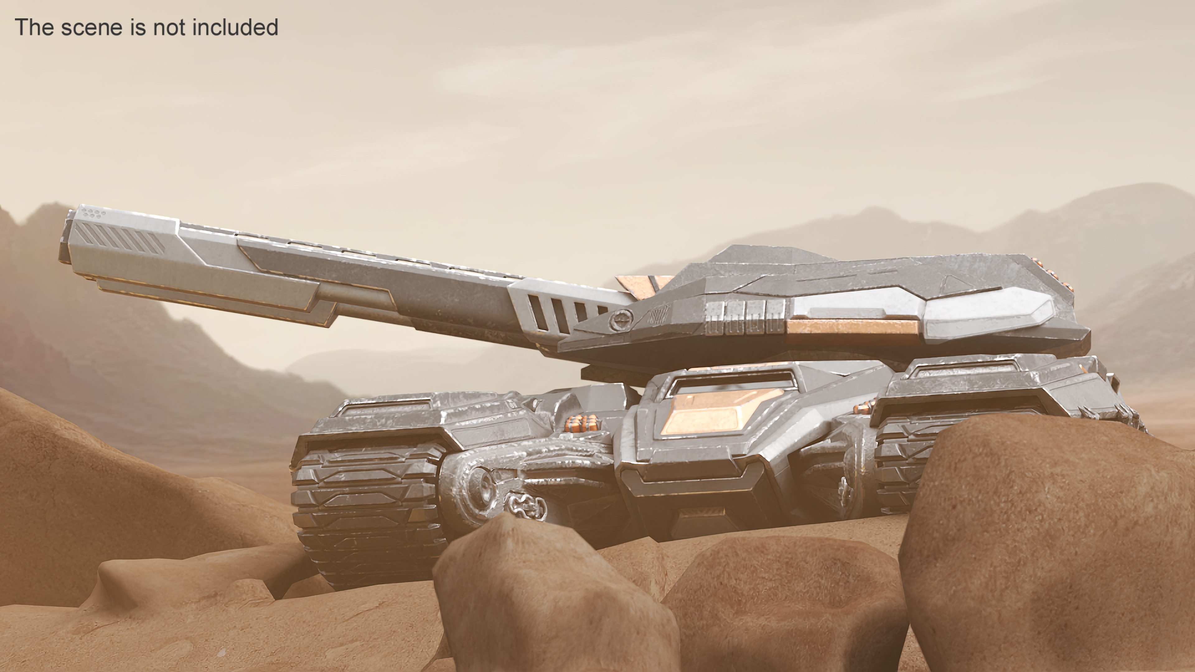 3D Futuristic Armored Tank Vehicle Rigged model
