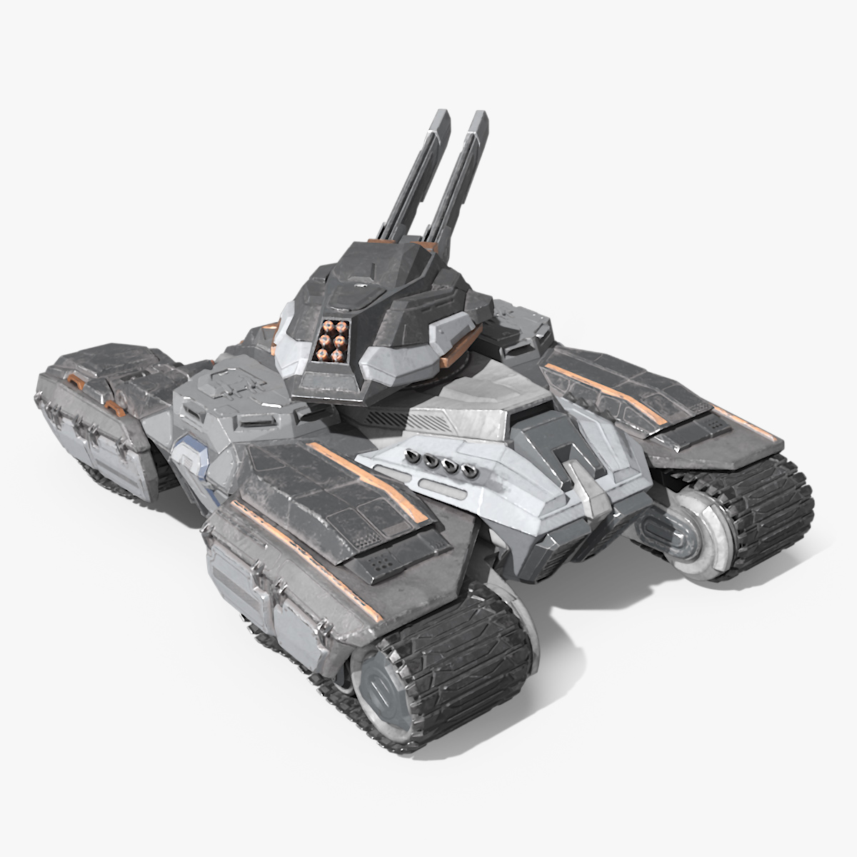 3D Futuristic Armored Tank Vehicle Rigged model