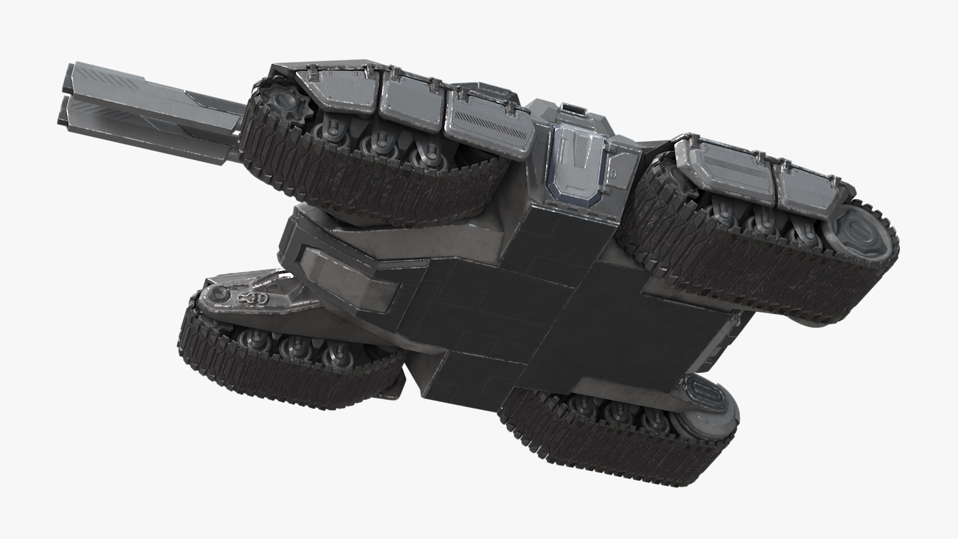 3D Futuristic Armored Tank Vehicle Rigged model