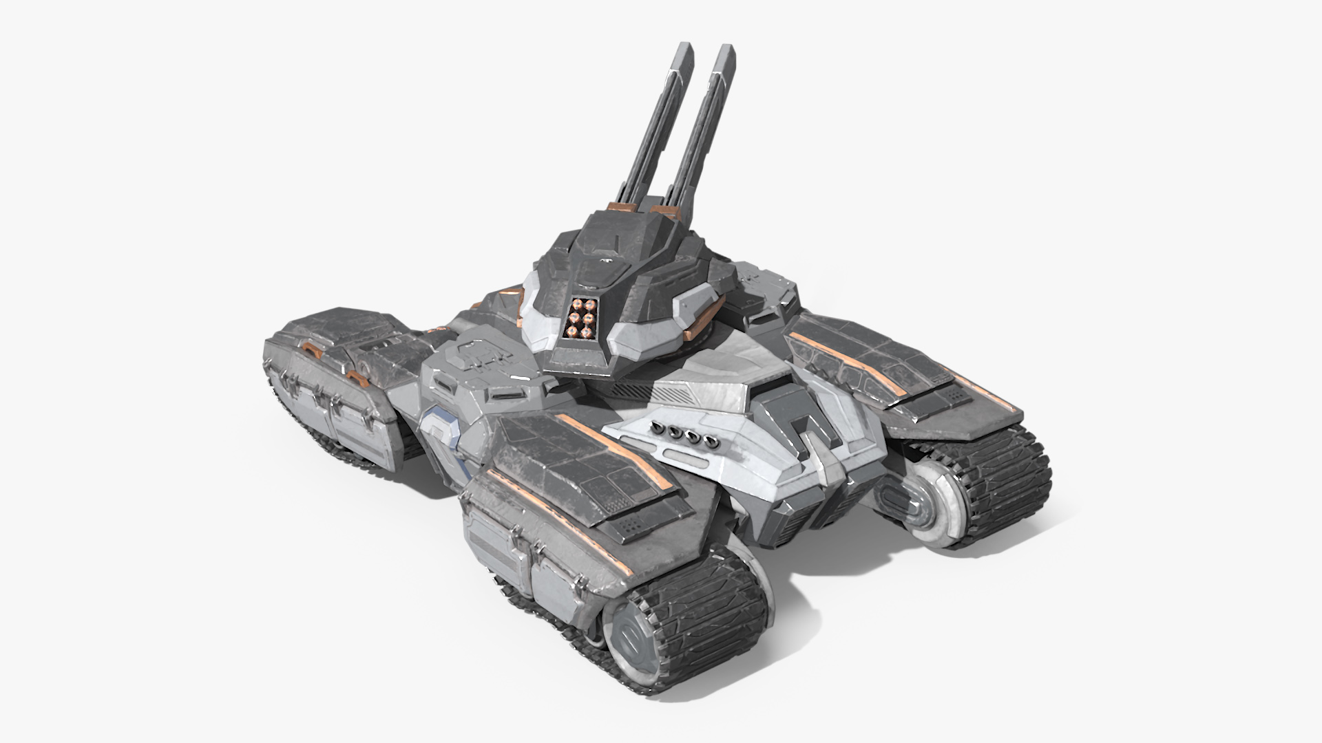 3D Futuristic Armored Tank Vehicle Rigged model