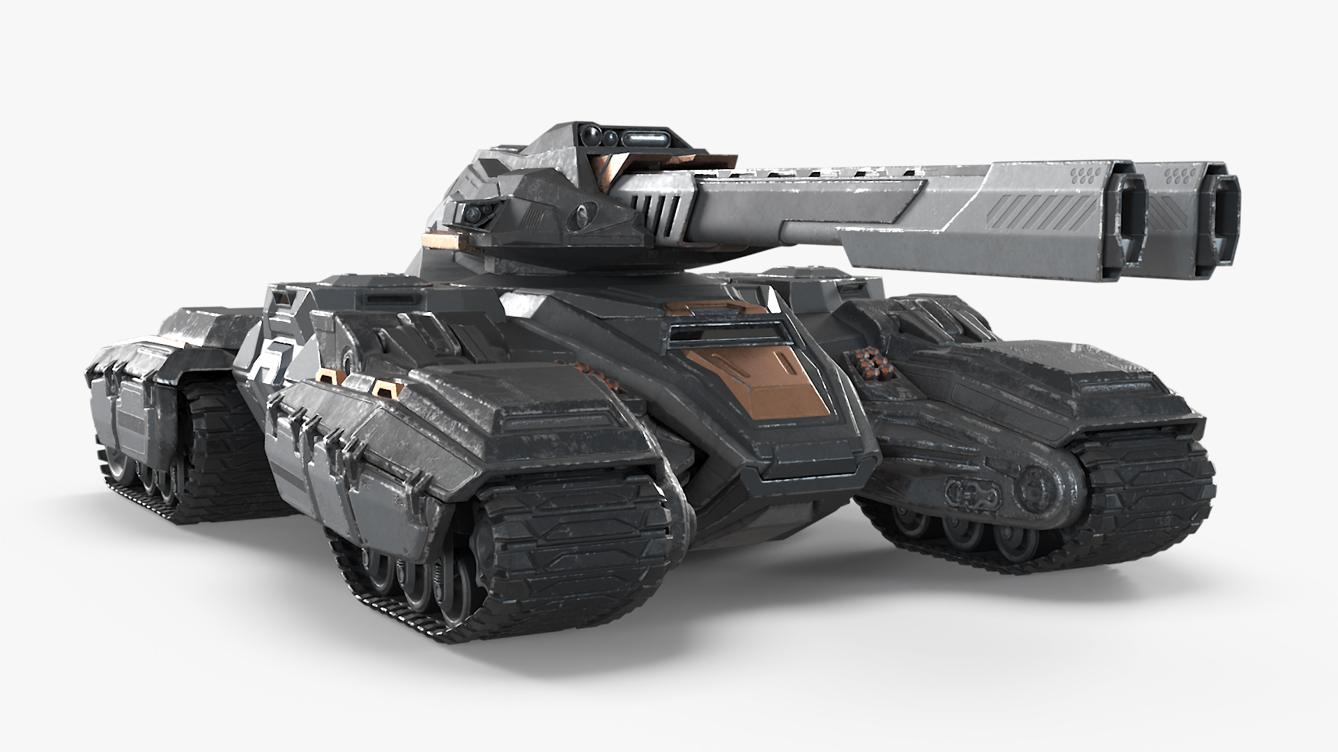 3D Futuristic Armored Tank Vehicle Rigged model