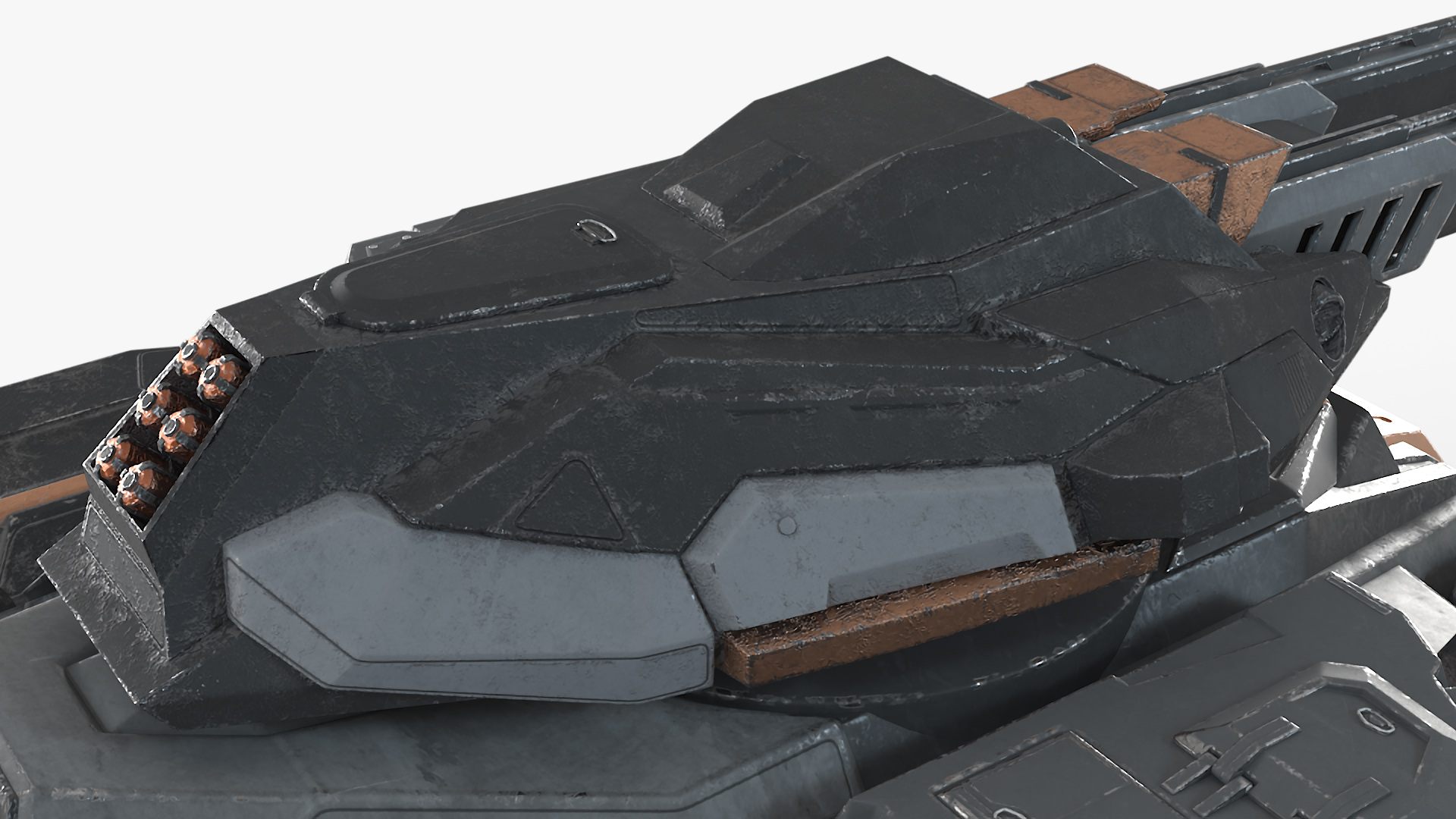 3D Futuristic Armored Tank Vehicle Rigged model