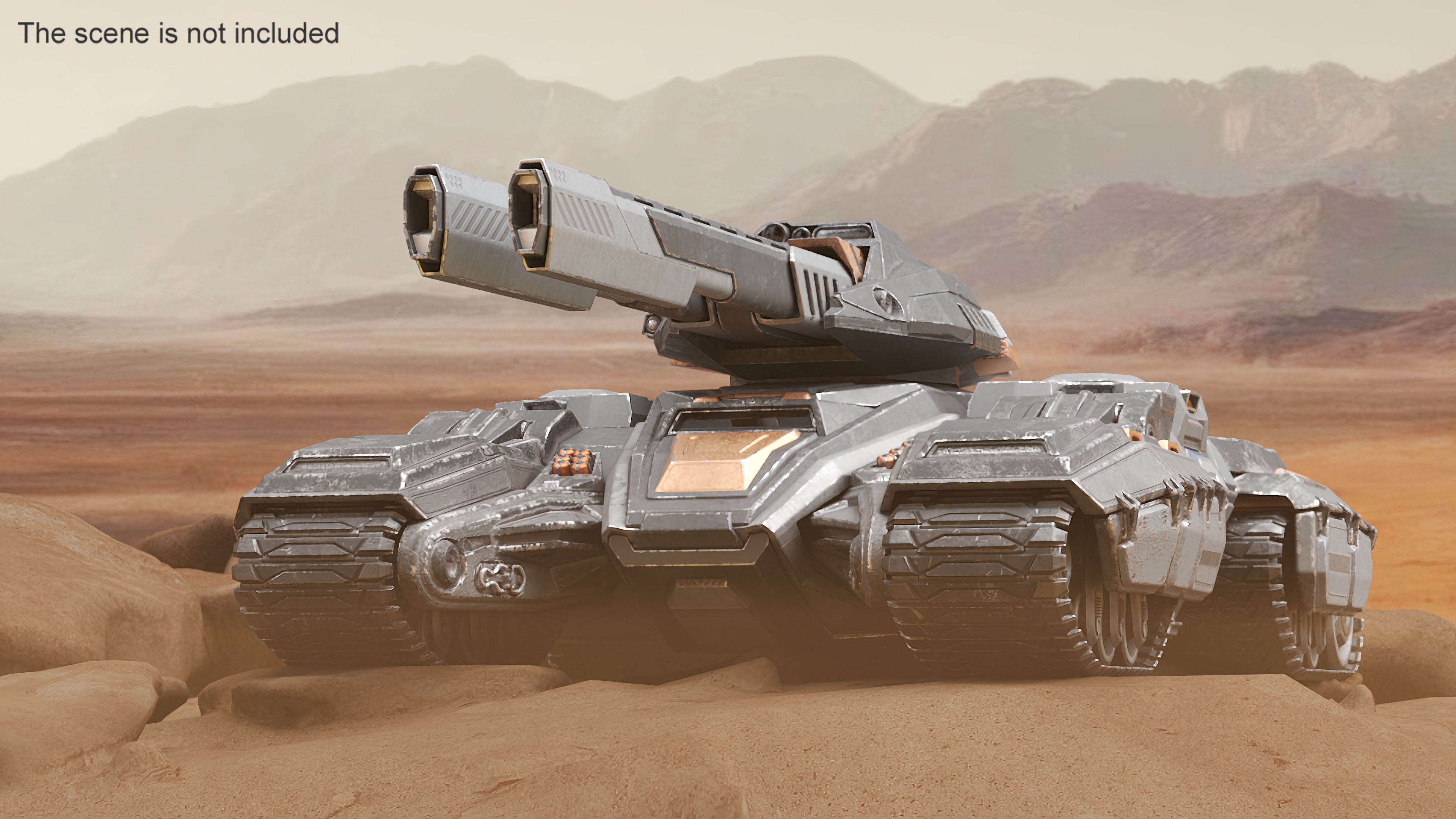 3D Futuristic Armored Tank Vehicle Rigged model