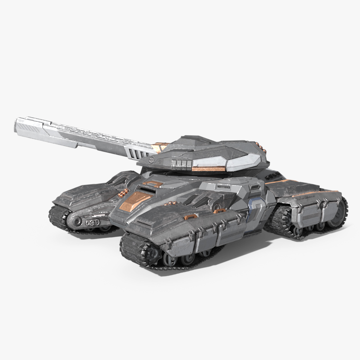 3D Futuristic Armored Tank Vehicle Rigged model